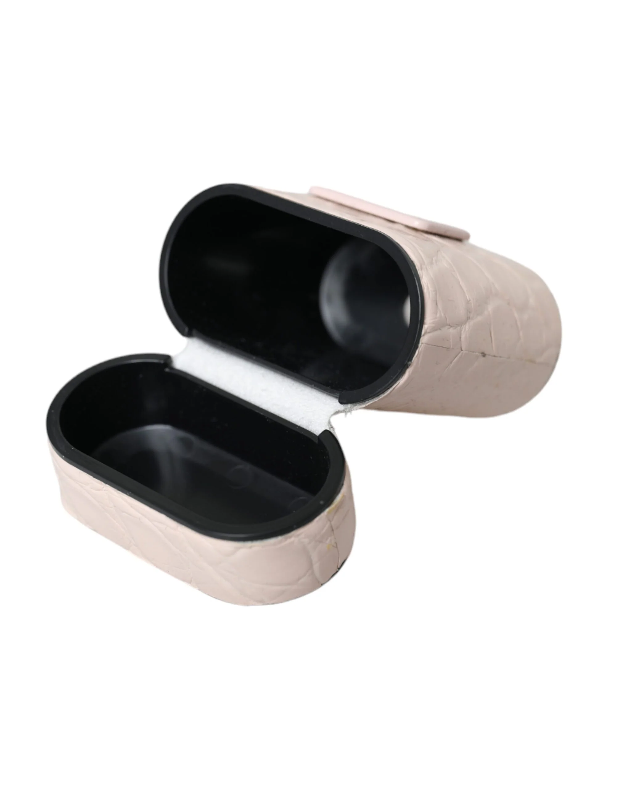 Dolce & Gabbana Light Pink Leather Metal Logo Plaque Airpods Case - Image 7