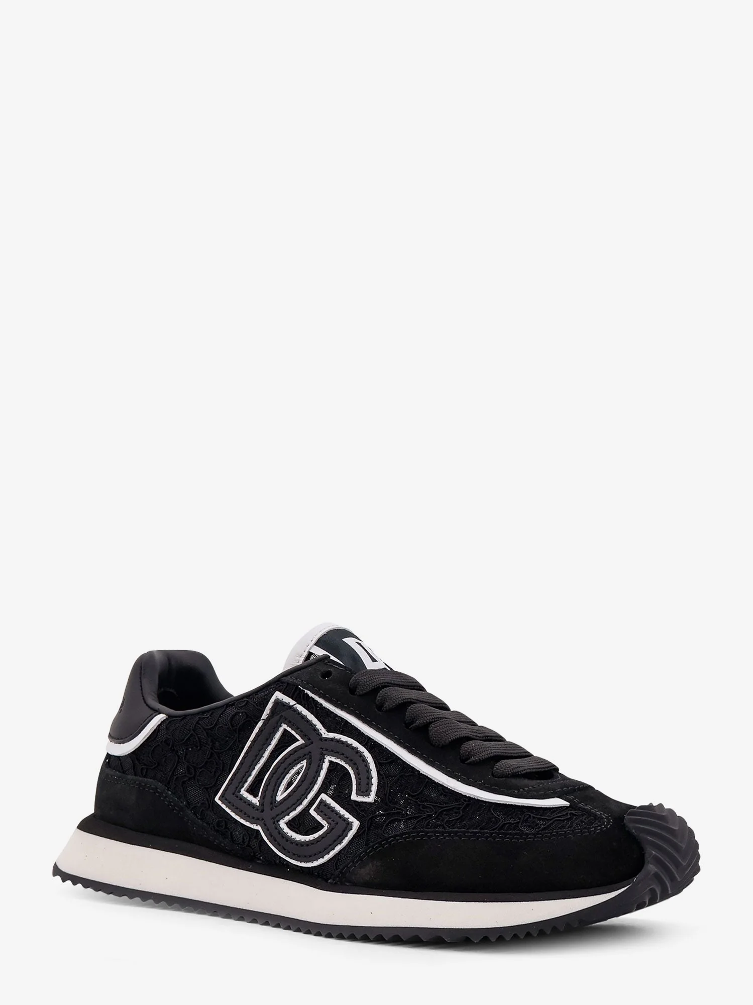 Dolce & Gabbana Low-Top Lace Sneakers With Suede Inserts - Image 2