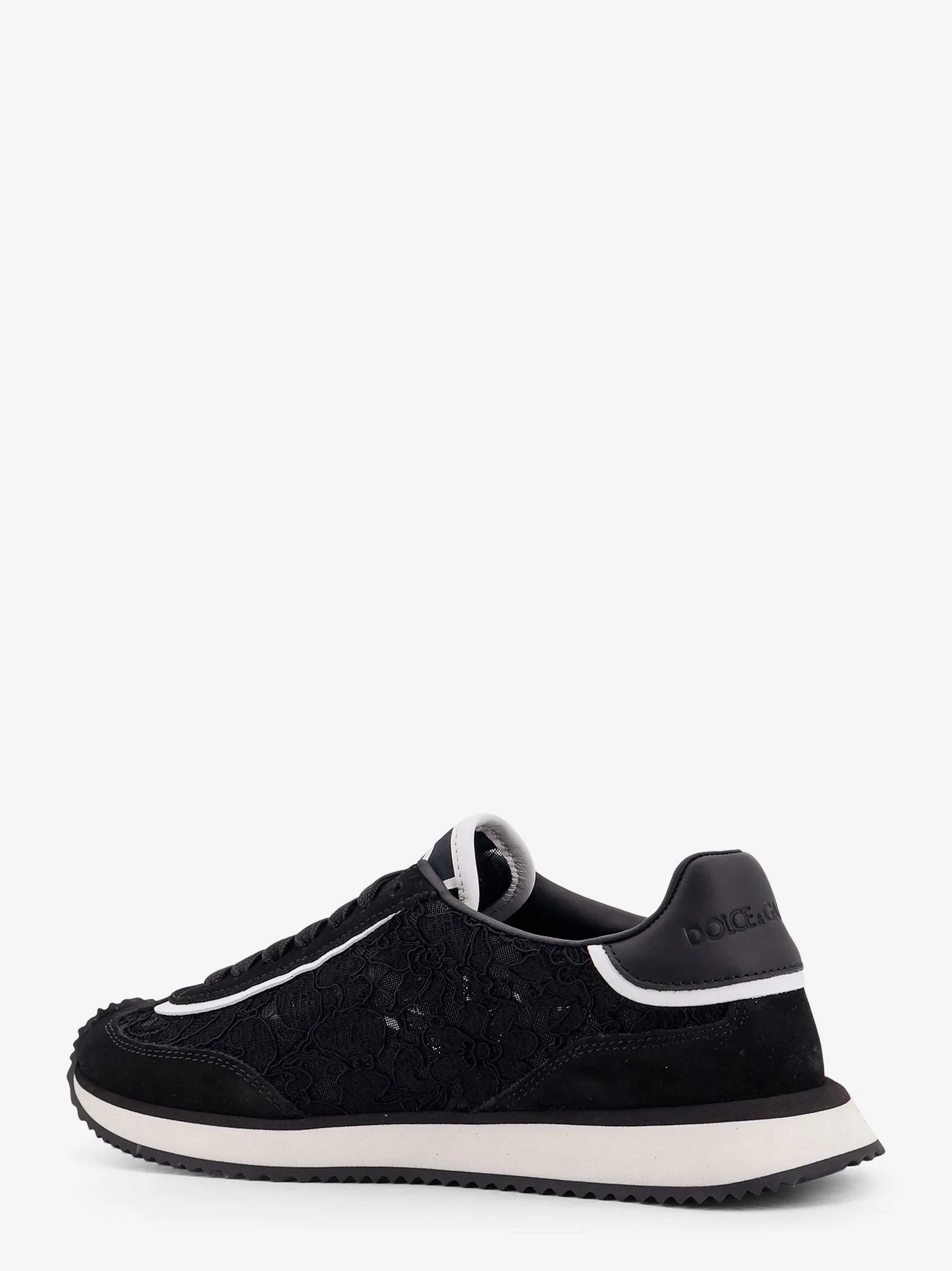 Dolce & Gabbana Low-Top Lace Sneakers With Suede Inserts - Image 3