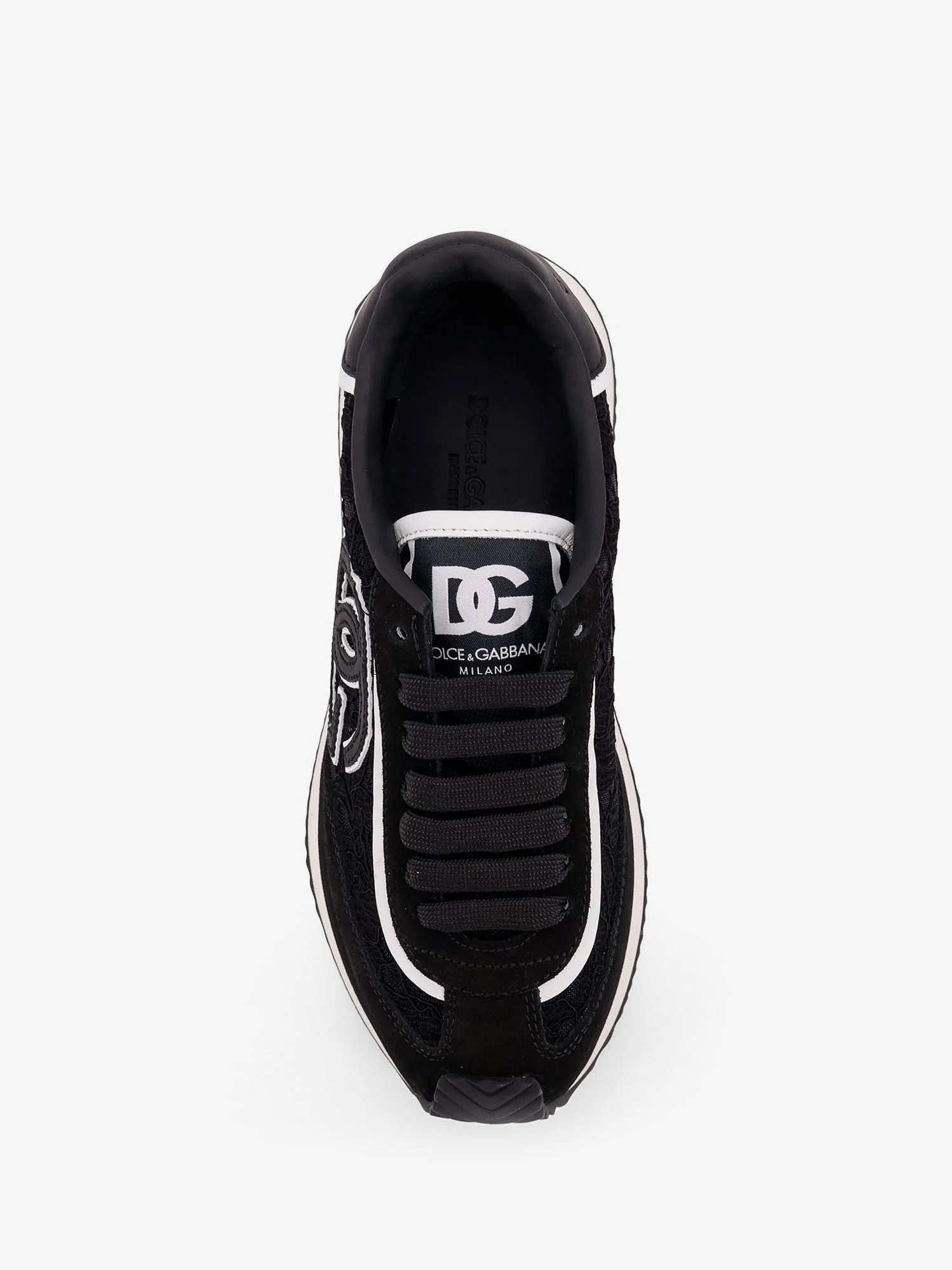 Dolce & Gabbana Low-Top Lace Sneakers With Suede Inserts - Image 5