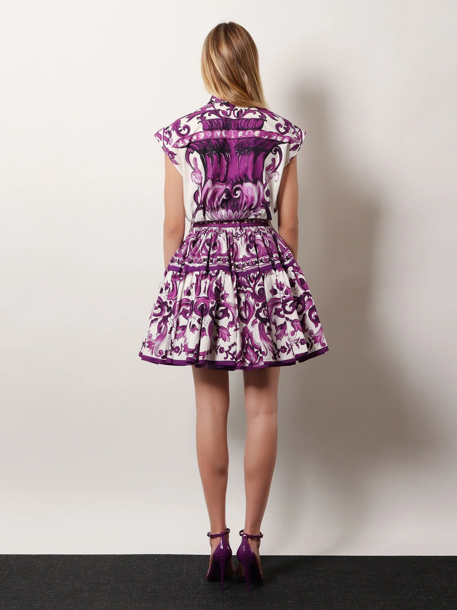 Dolce & Gabbana Maiolica Cotton Skirt With Ruffles - Image 3