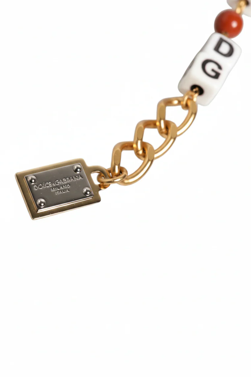 Dolce & Gabbana Men’s Chain & Pearl Statement Bracelet - Image 4