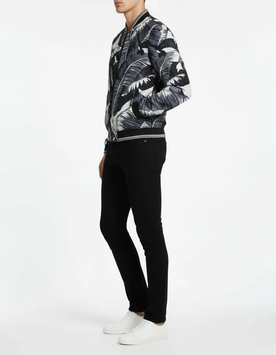 Dolce & Gabbana Men’s Tropical Leaf Bomber Jacket - Image 3