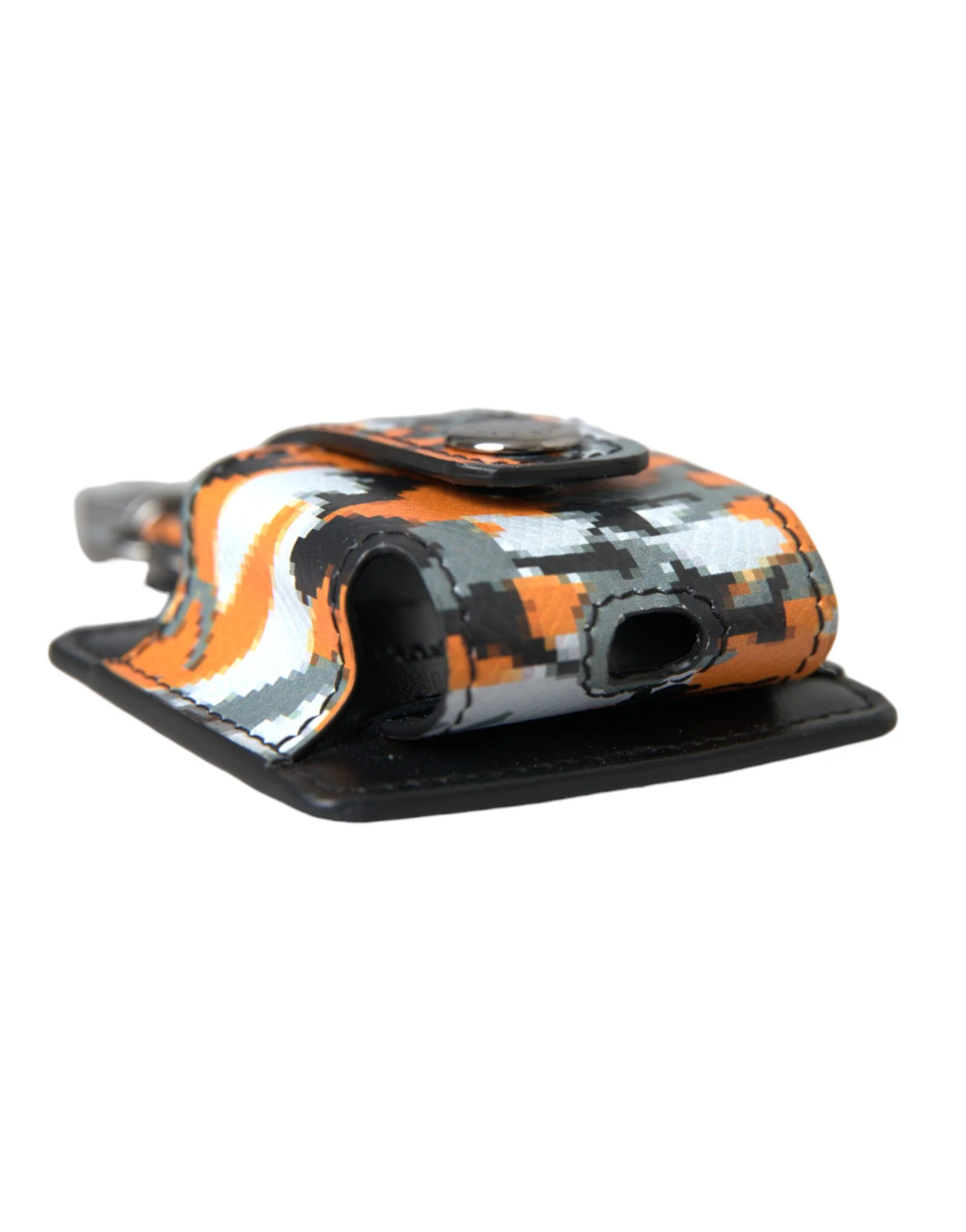 Dolce & Gabbana Multicolor Camouflage Print Leather Logo Metal Airpods Case - Image 6