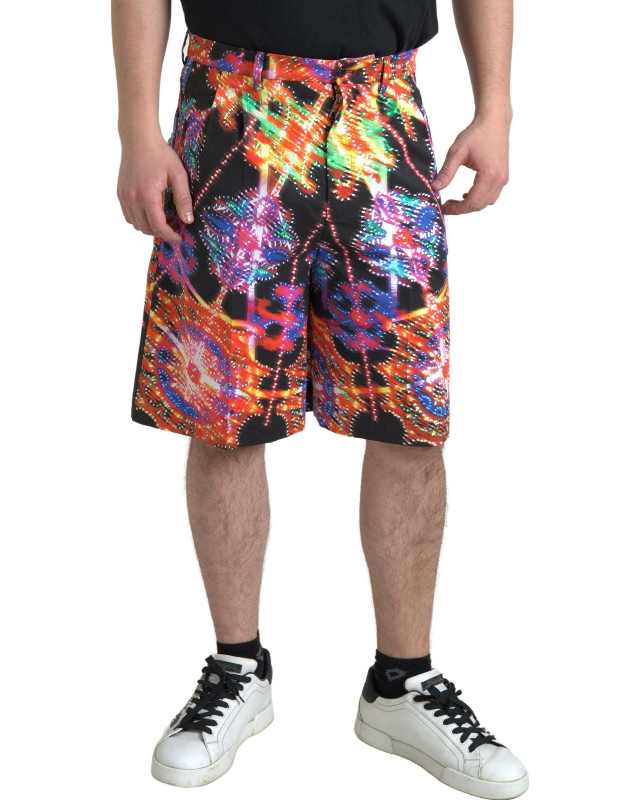 Dolce & Gabbana Multicolor Printed Cotton Men Bermuda Shorts - Image 2