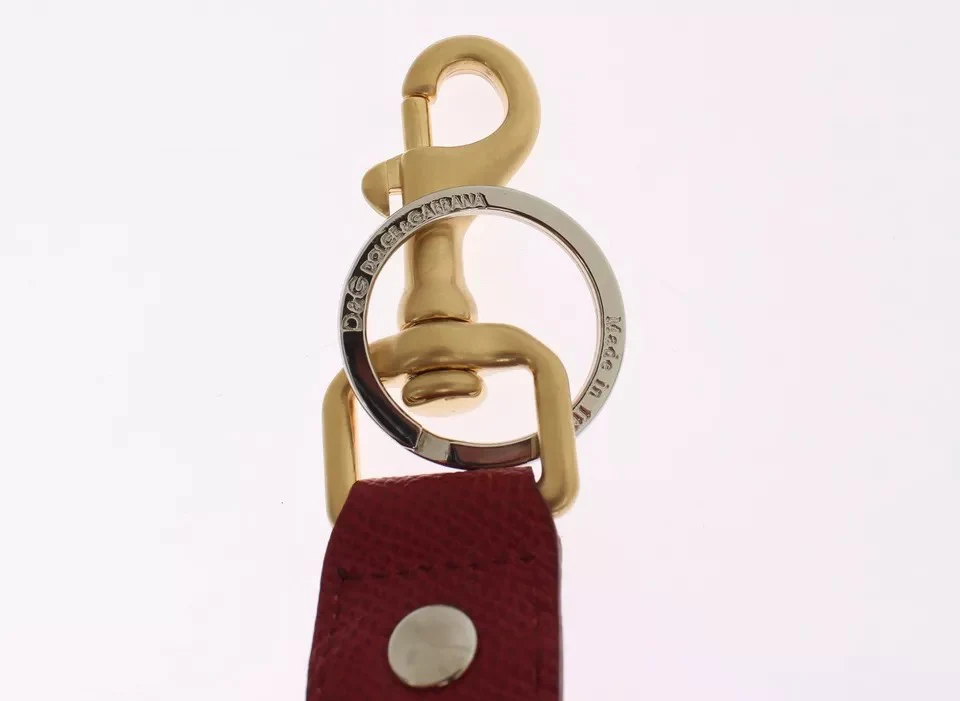 Dolce & Gabbana Multicolor Raffia Leather Clasp Finder Chain Keyring - Image 4