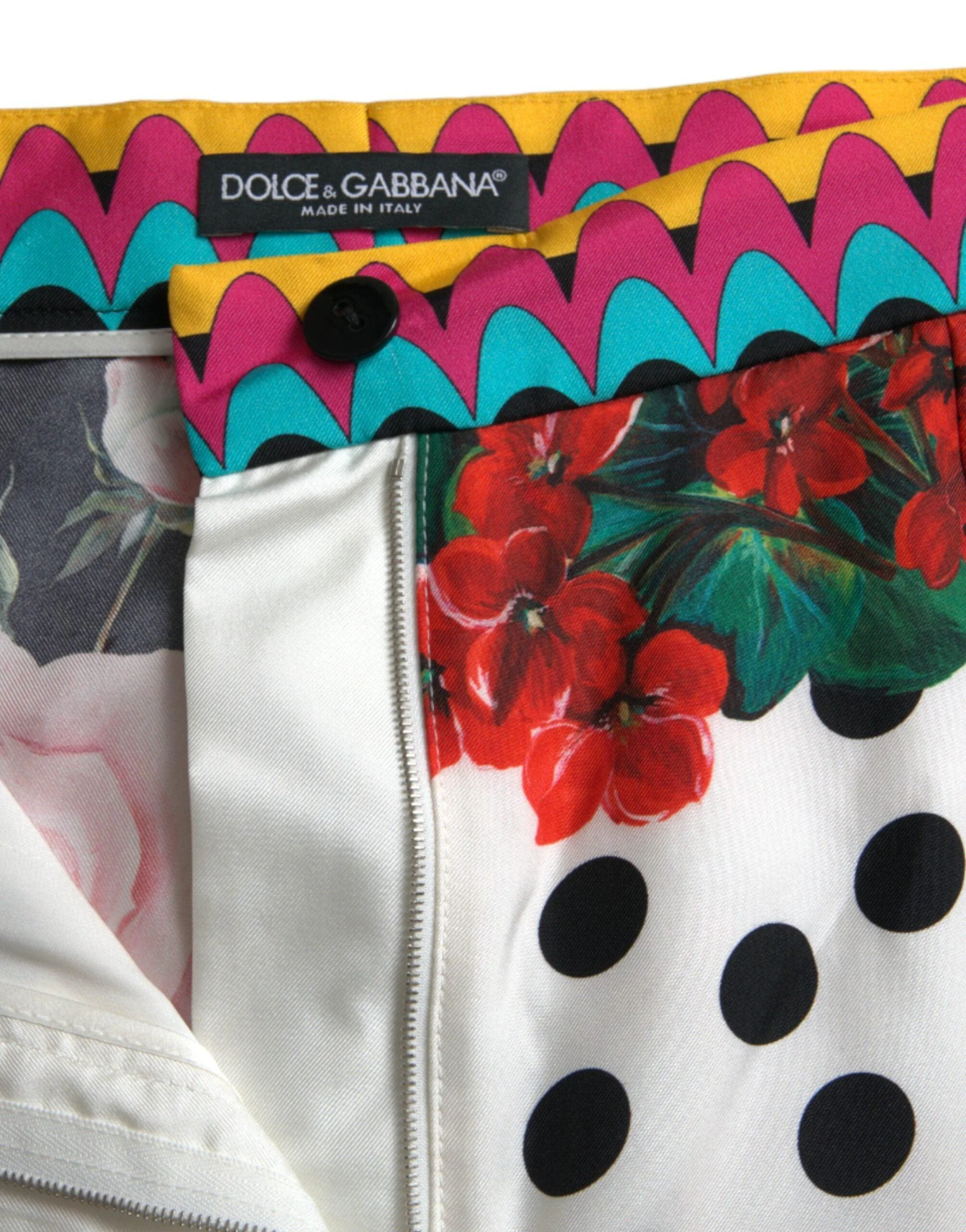 Dolce & Gabbana Multicolor Silk High Waist Hot Pants - Image 5