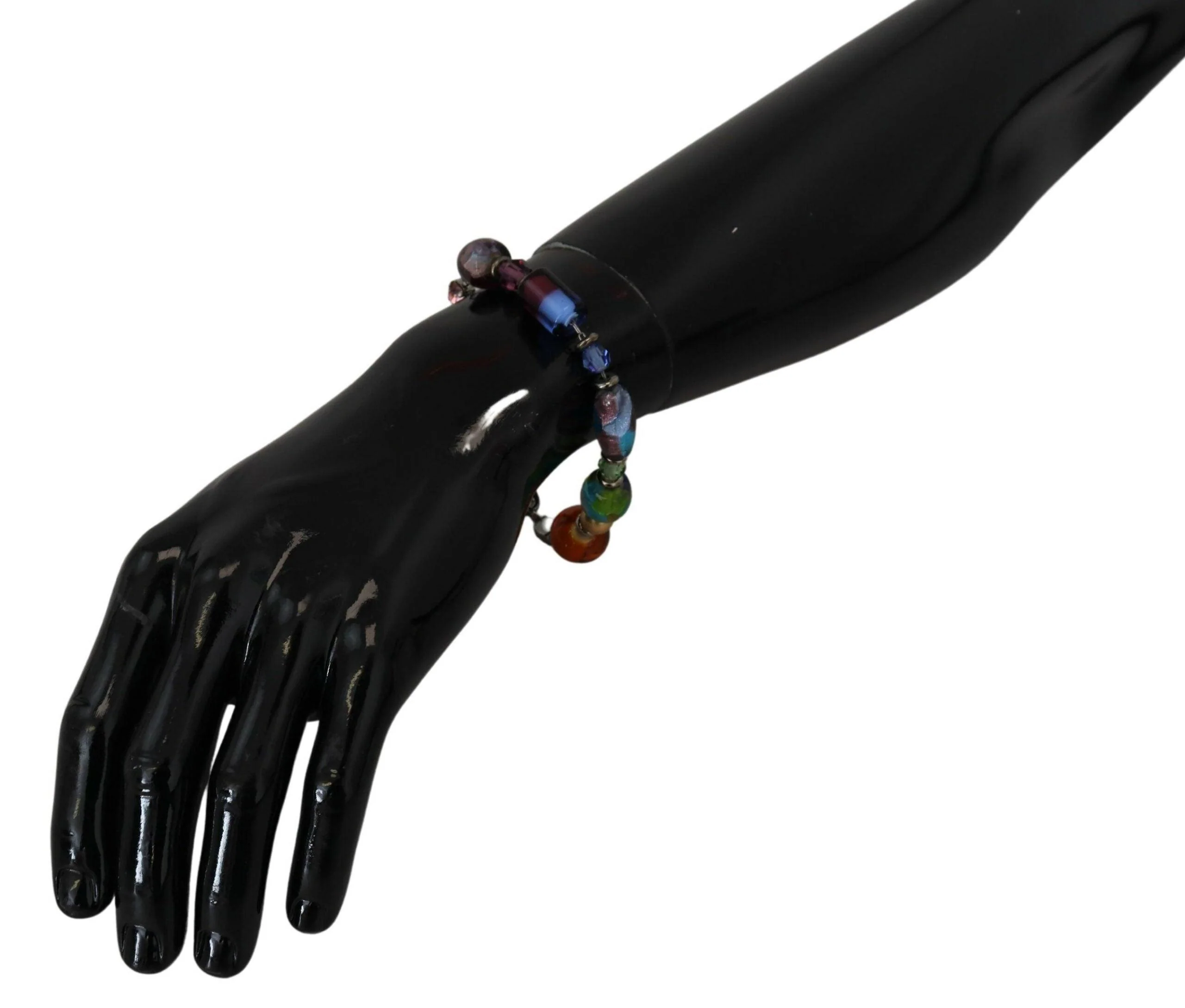 Dolce & Gabbana multicolor Silver Chain Brass Beaded Lobster Clasp Bracelet - Image 4