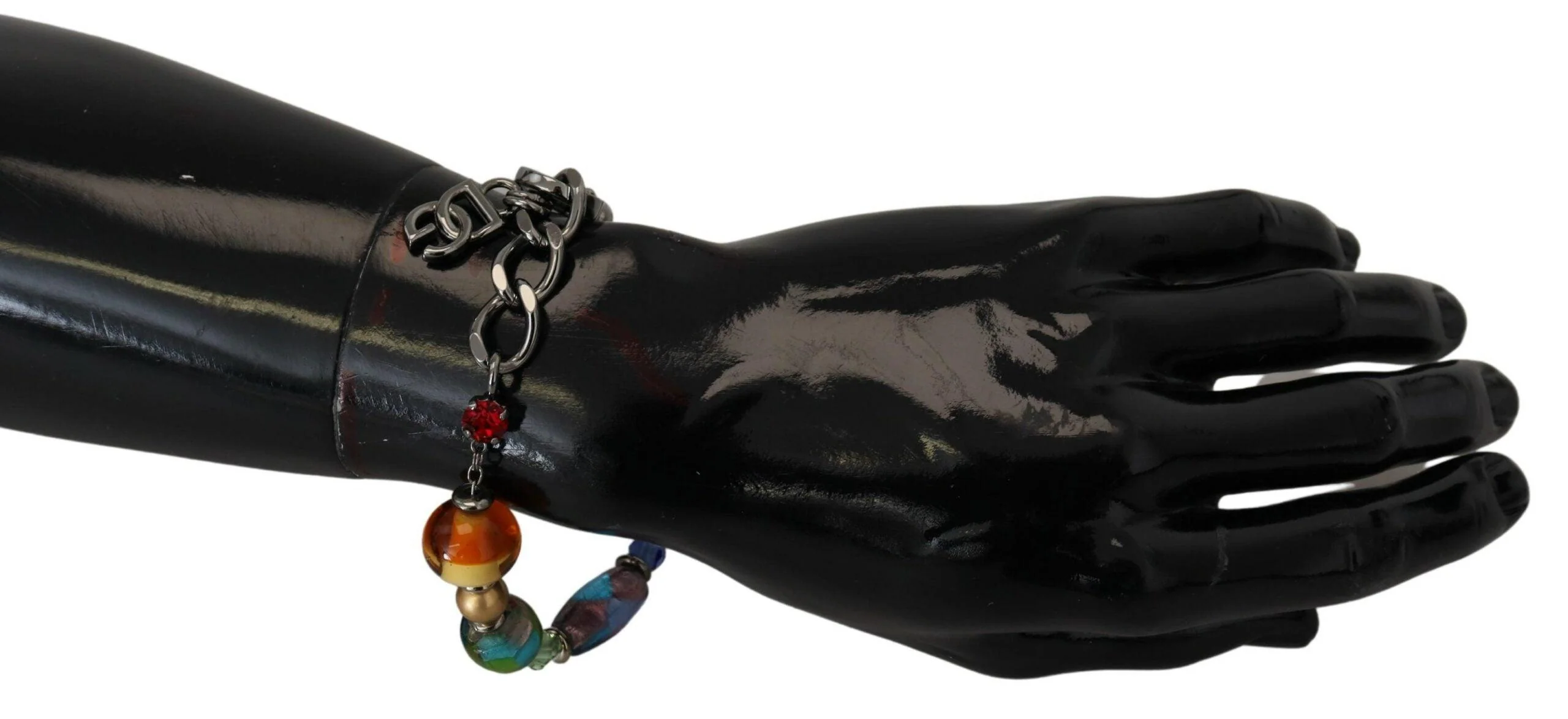Dolce & Gabbana multicolor Silver Chain Brass Beaded Lobster Clasp Bracelet - Image 5