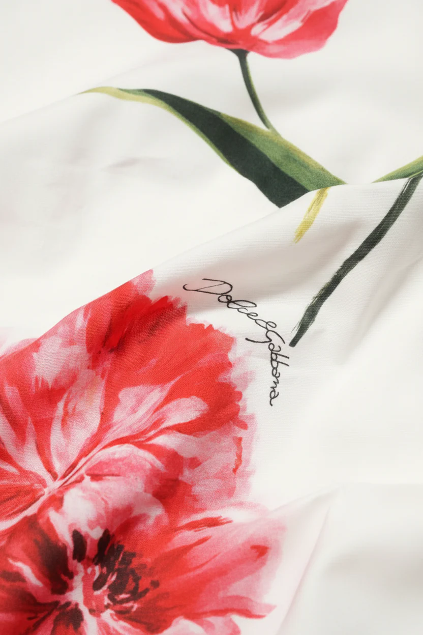 Dolce & Gabbana One-Shoulder Floral Ruched Midi Dress - Image 4