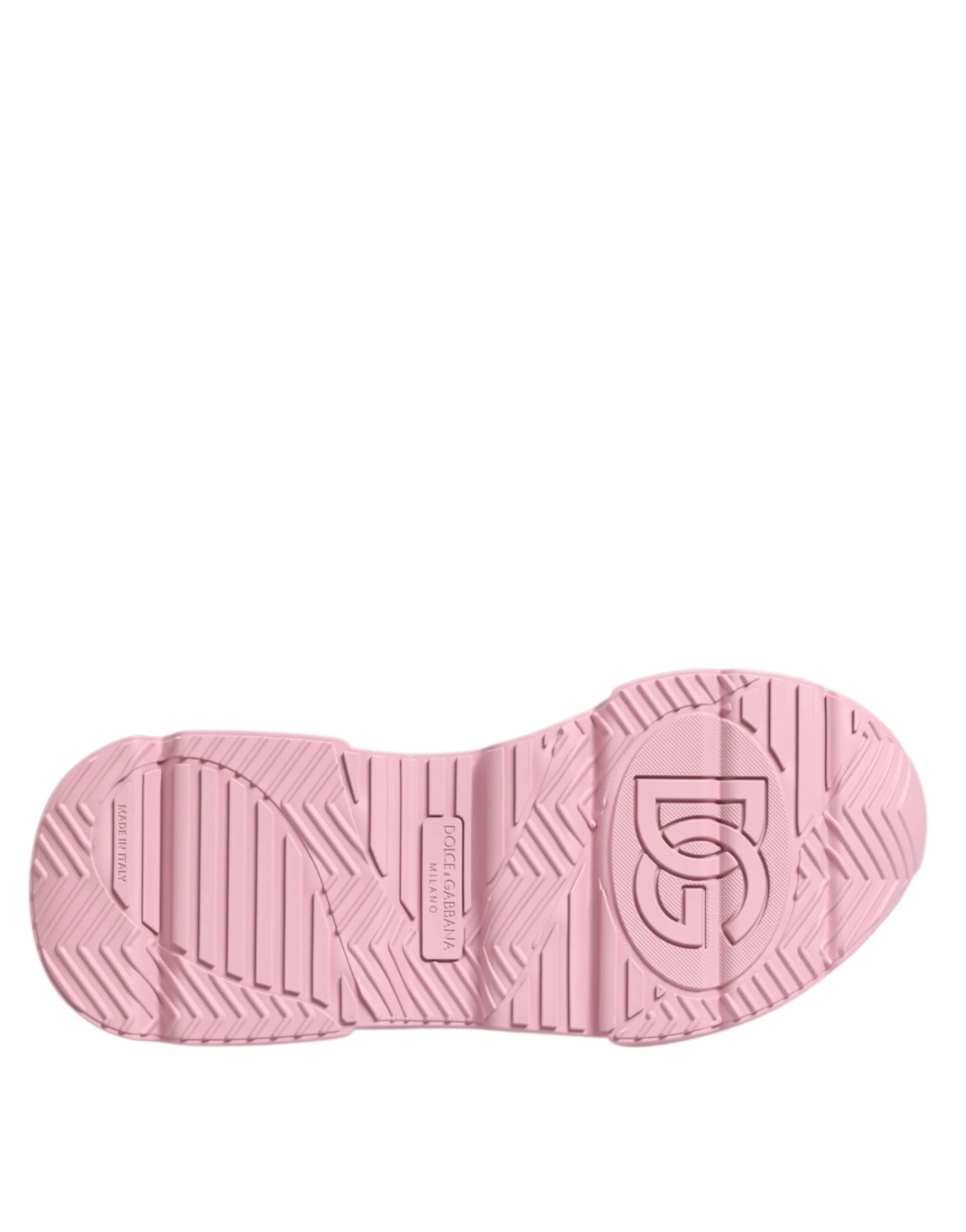 Dolce & Gabbana Pink Leather Low Top Sneakers - Image 8
