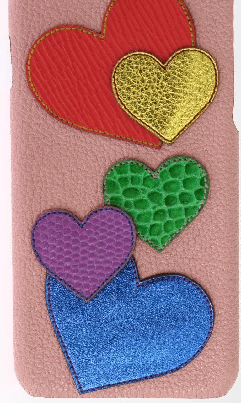 Dolce & Gabbana Pink Leather Heart Phone Cover - Image 5