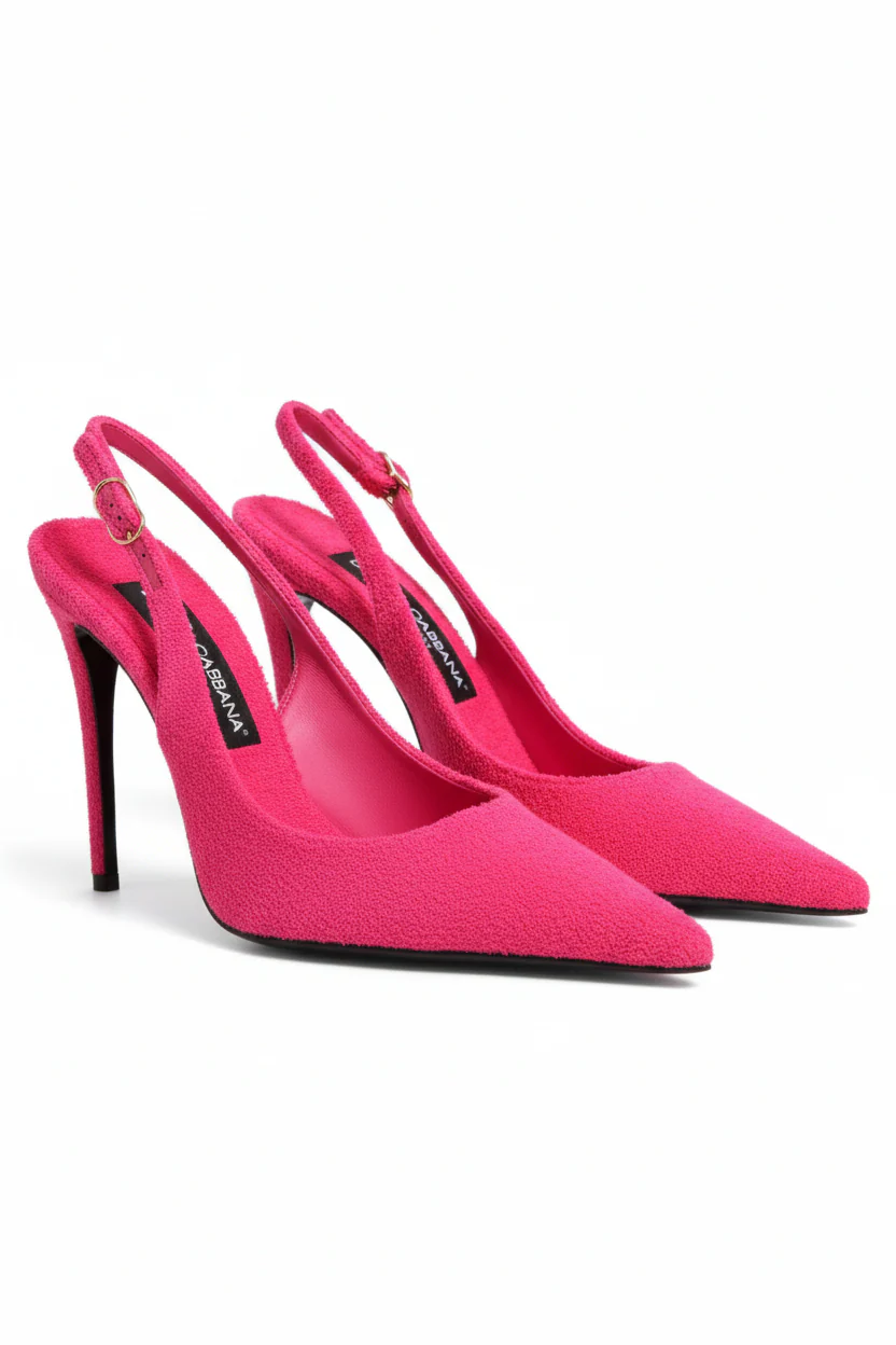Dolce & Gabbana Pink Suede Slingback Pumps - Image 3