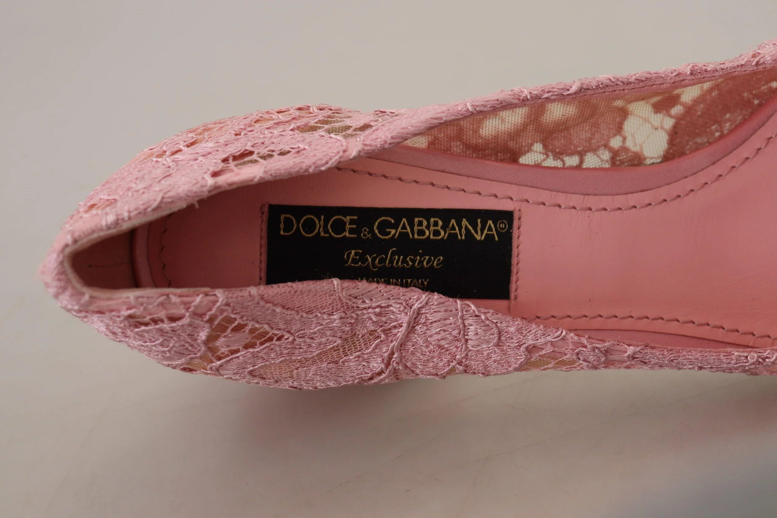 Dolce & Gabbana Pink Taormina Lace Crystal Pumps Pastel Shoes - Image 10