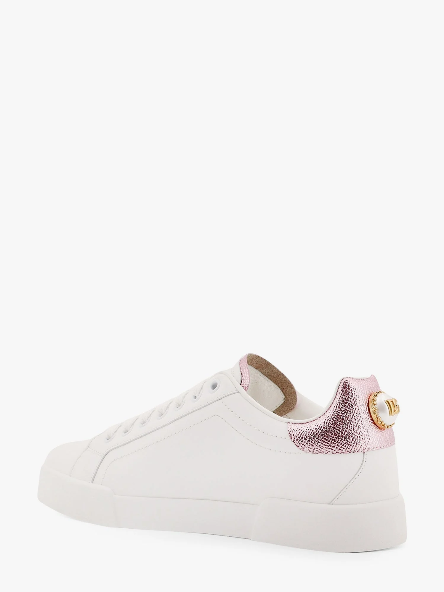 Dolce & Gabbana Portofino Leather Low-Top Sneakers With Lateral Lettering Logo - Image 3