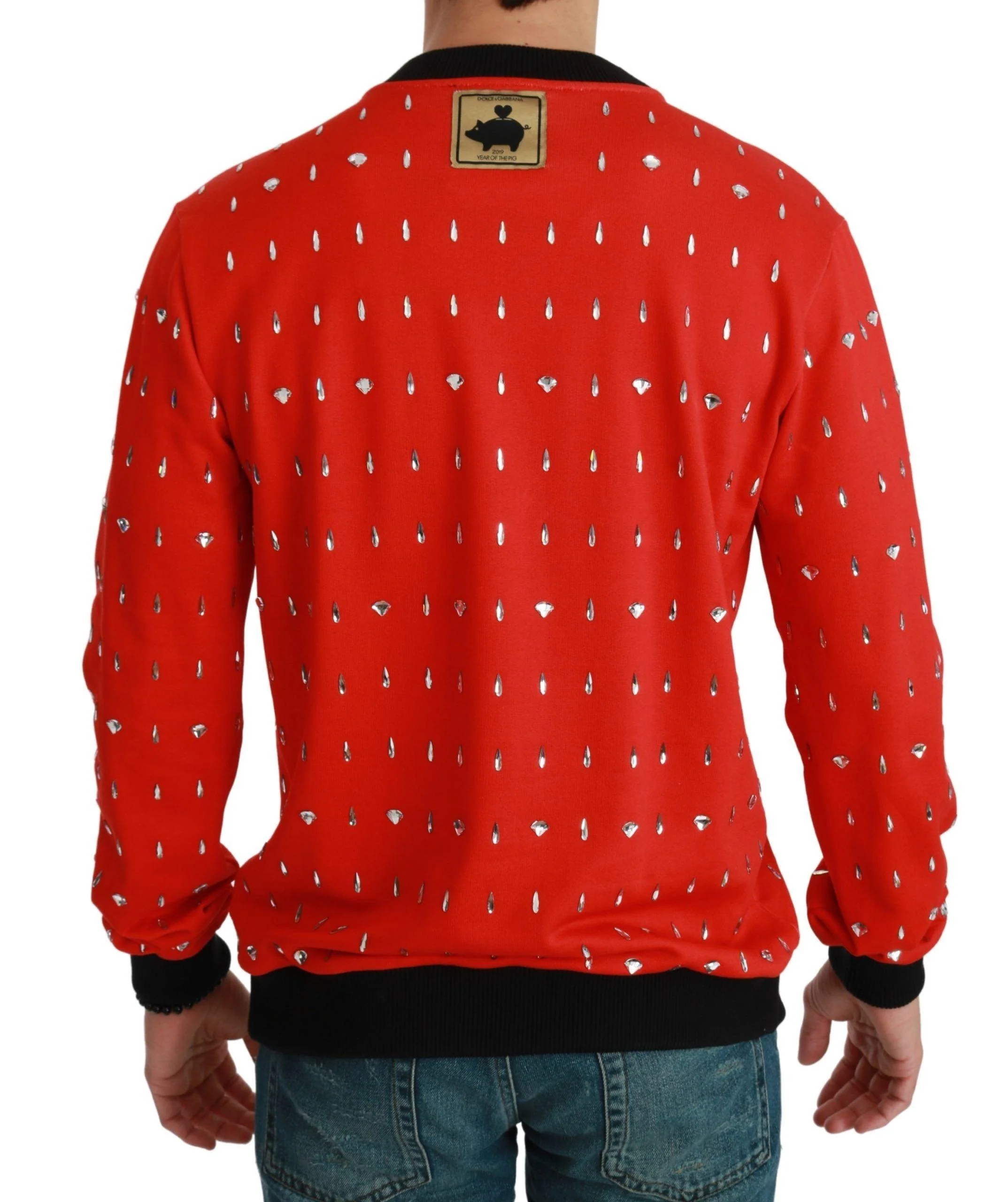 Dolce & Gabbana Red Crystal Pig of the Year Sweater - Image 4