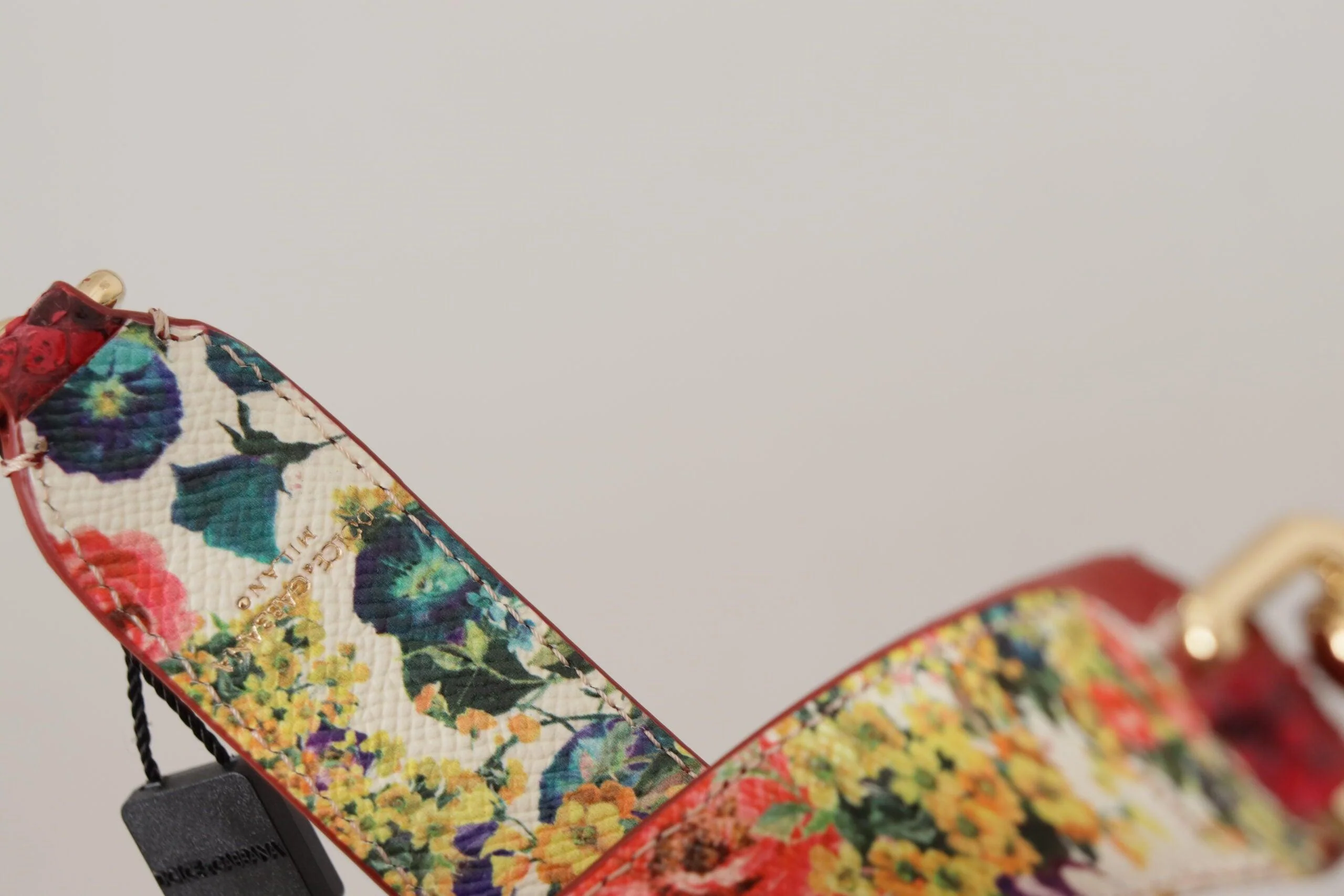 Dolce & Gabbana Red Exotic Leather Crystals Reversible Shoulder Strap - Image 3