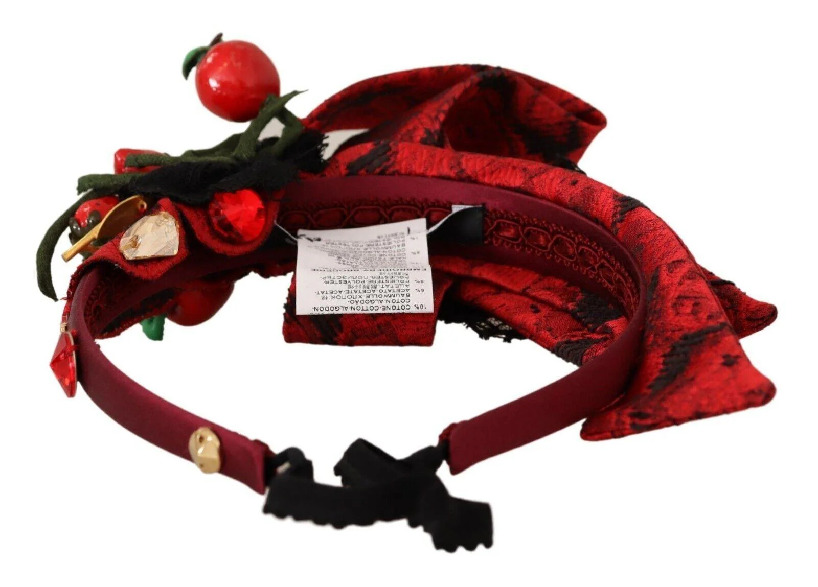 Dolce & Gabbana Red Tiara Berry Fruit Crystal Bow Hair Diadem Headband - Image 4