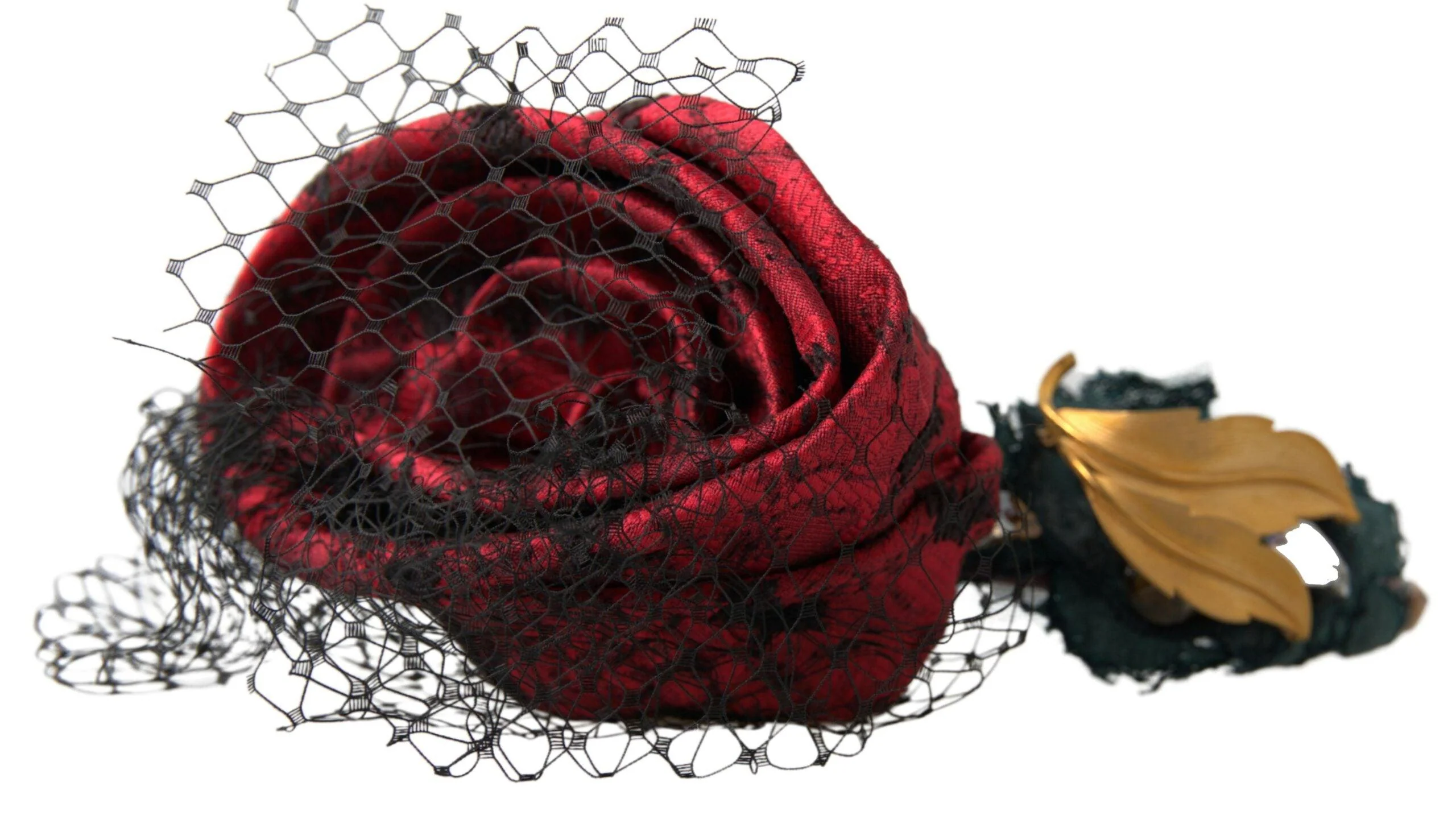 Dolce & Gabbana Red with multicolor Rose Silk Crystal Netted Logo Diadem Headband - Image 2