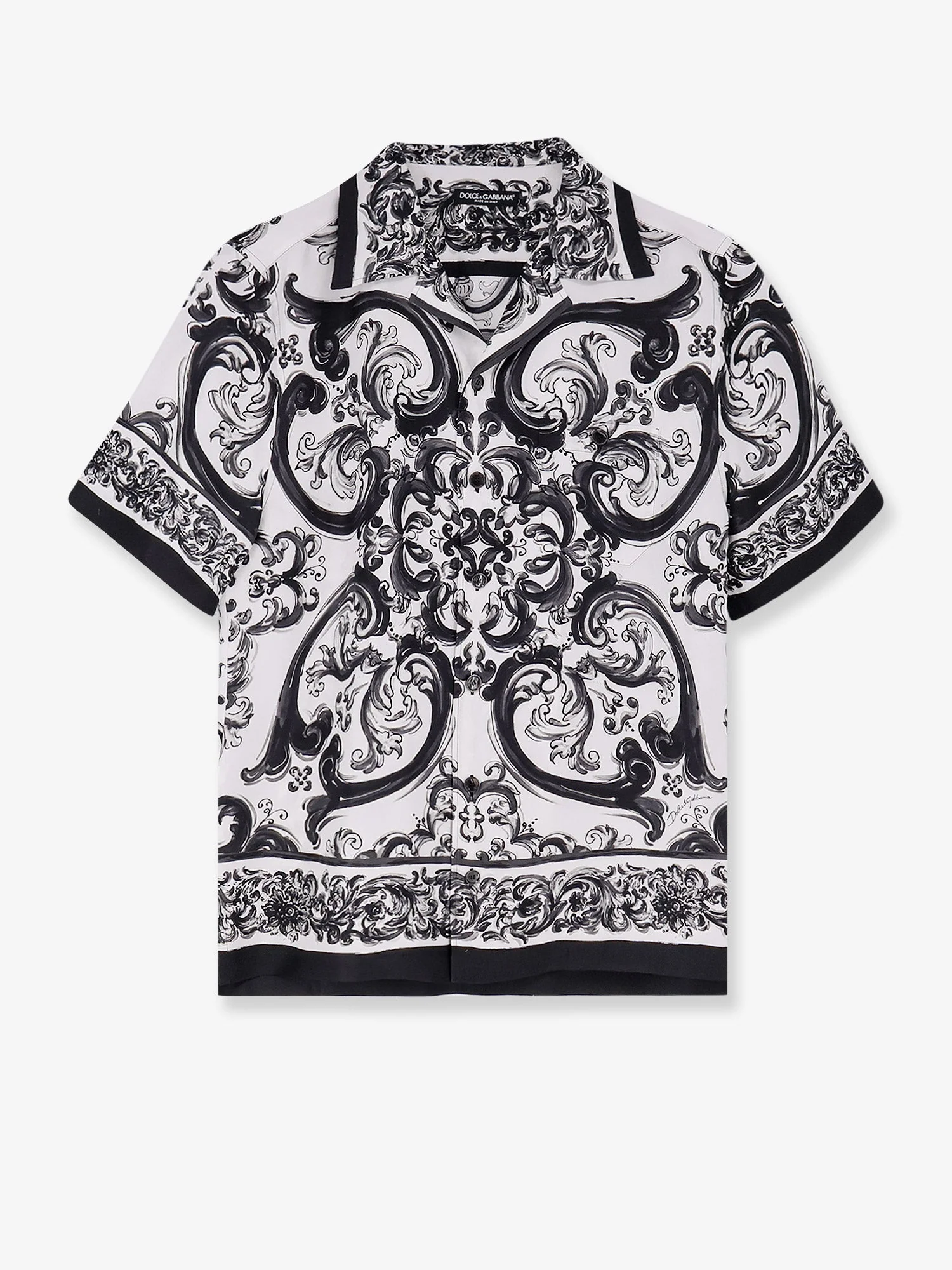 Dolce & Gabbana Silk Shirt With Maiolica Print - Image 9
