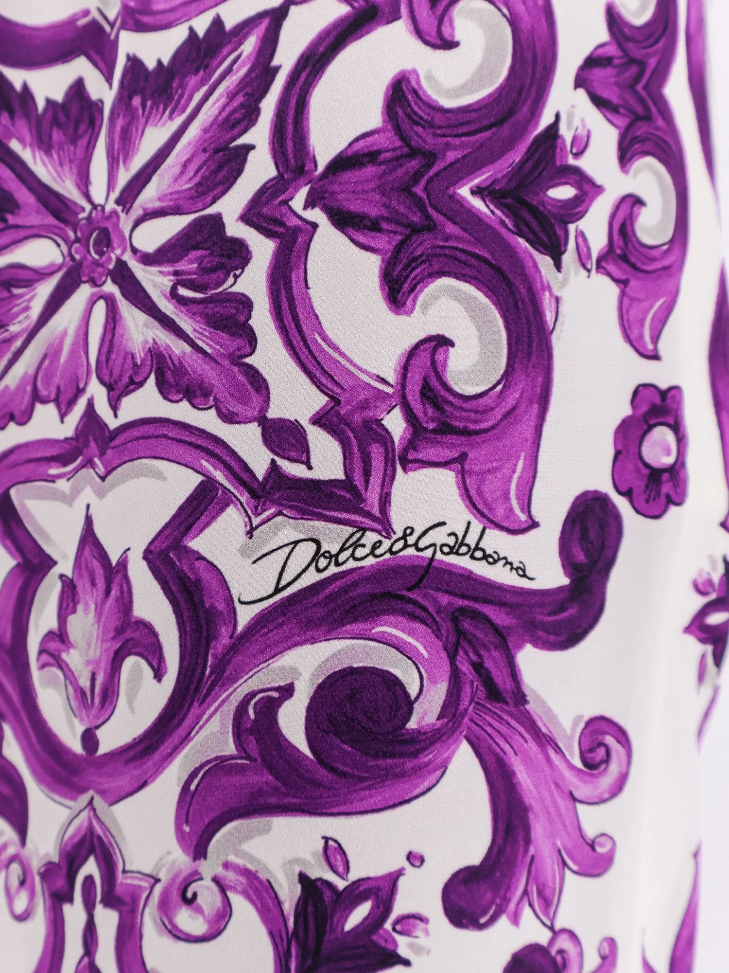 Dolce & Gabbana Silk Trousers With Maiolica Print - Image 3
