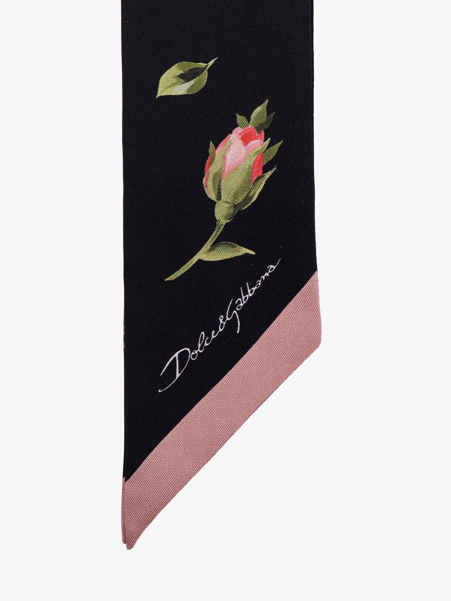 Dolce & Gabbana Silk Twill Bandeau With Bouquet Rose Print - Image 2