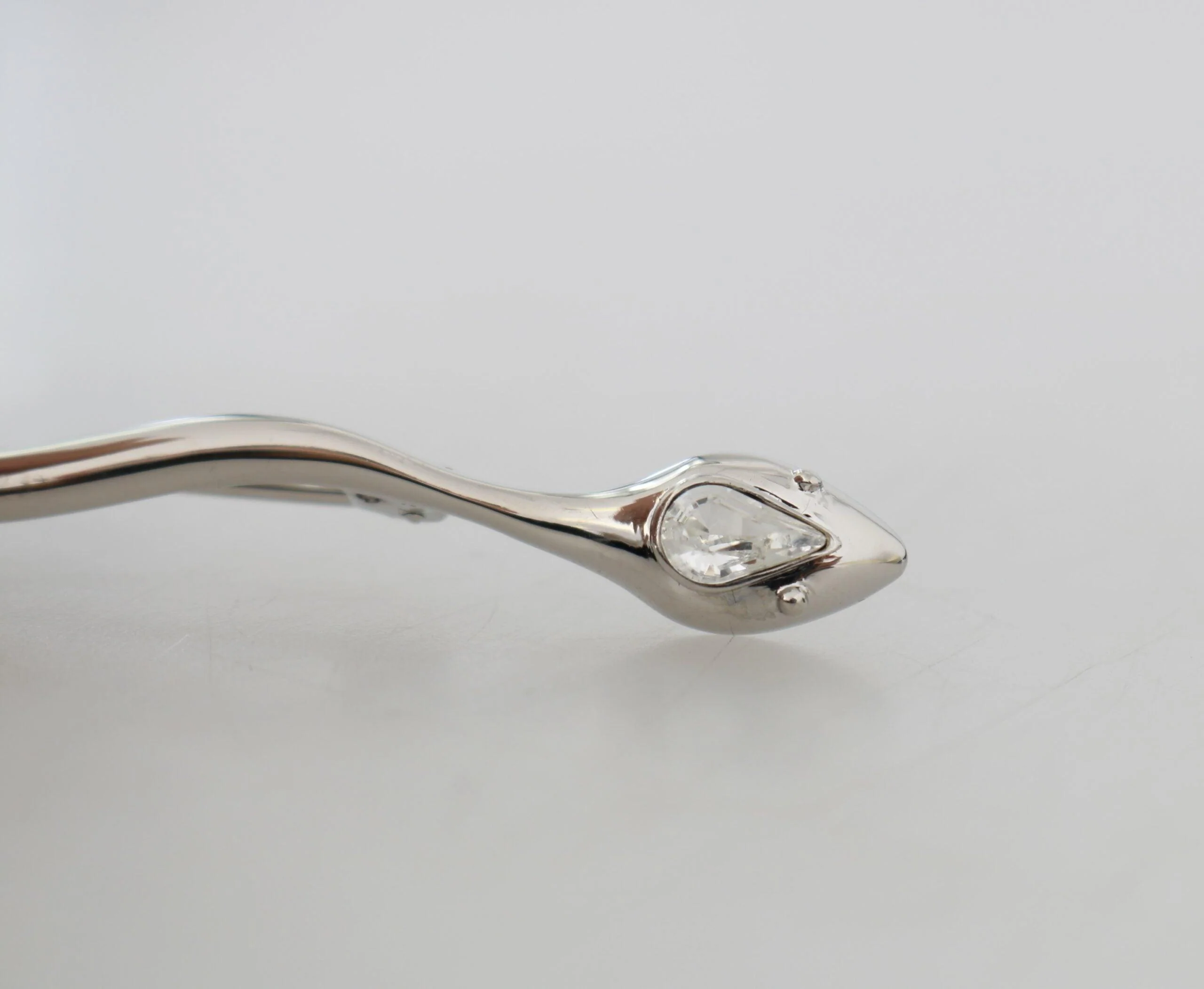 Dolce & Gabbana Silver Brass Crystal Spilla Serpente Mens Brooch Pin - Image 4