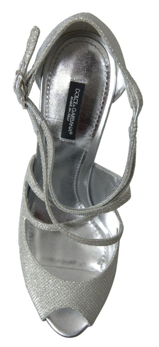 Dolce & Gabbana Silver Shimmers Sandals Heel Pumps Shoes - Image 3