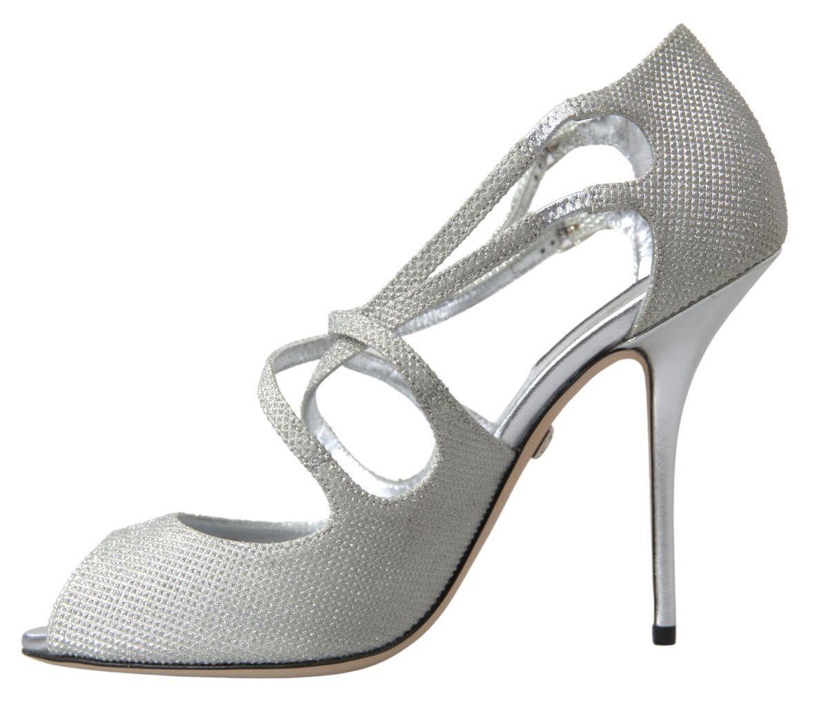 Dolce & Gabbana Silver Shimmers Sandals Heel Pumps Shoes - Image 7