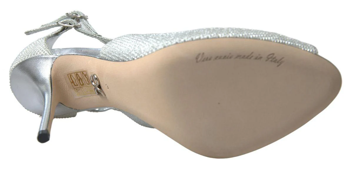 Dolce & Gabbana Silver Shimmers Sandals Heel Pumps Shoes - Image 8