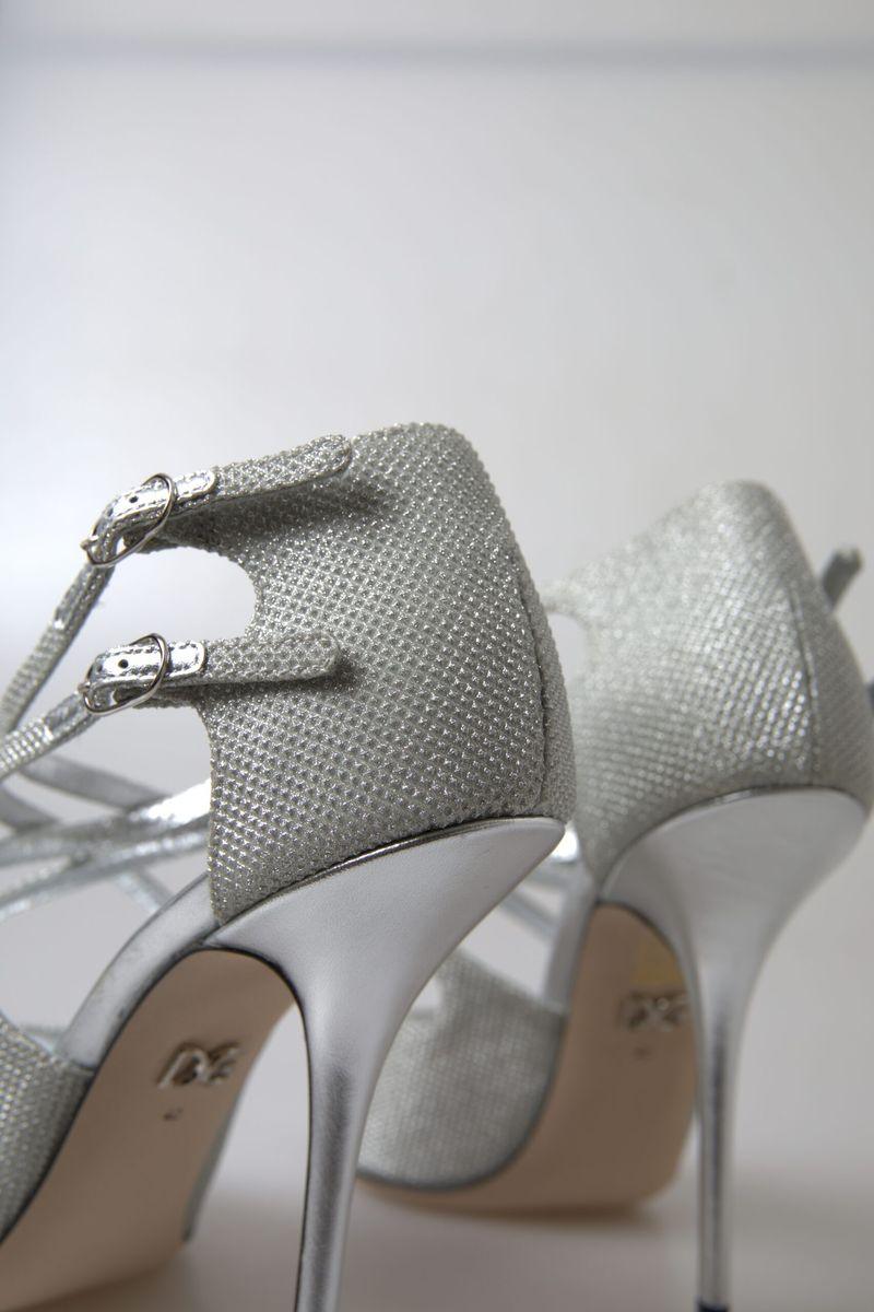 Dolce & Gabbana Silver Shimmers Sandals Heel Pumps Shoes - Image 9