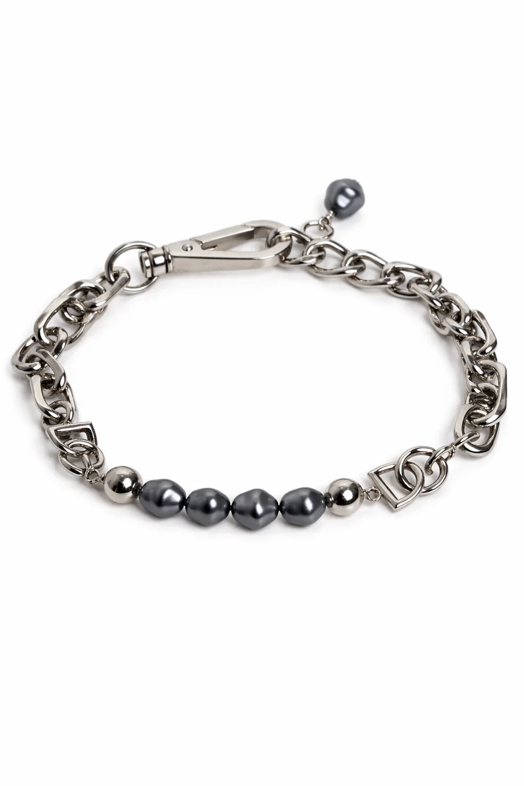 Dolce & Gabbana Silver-Tone Chain & Pearl Bracelet - Image 3