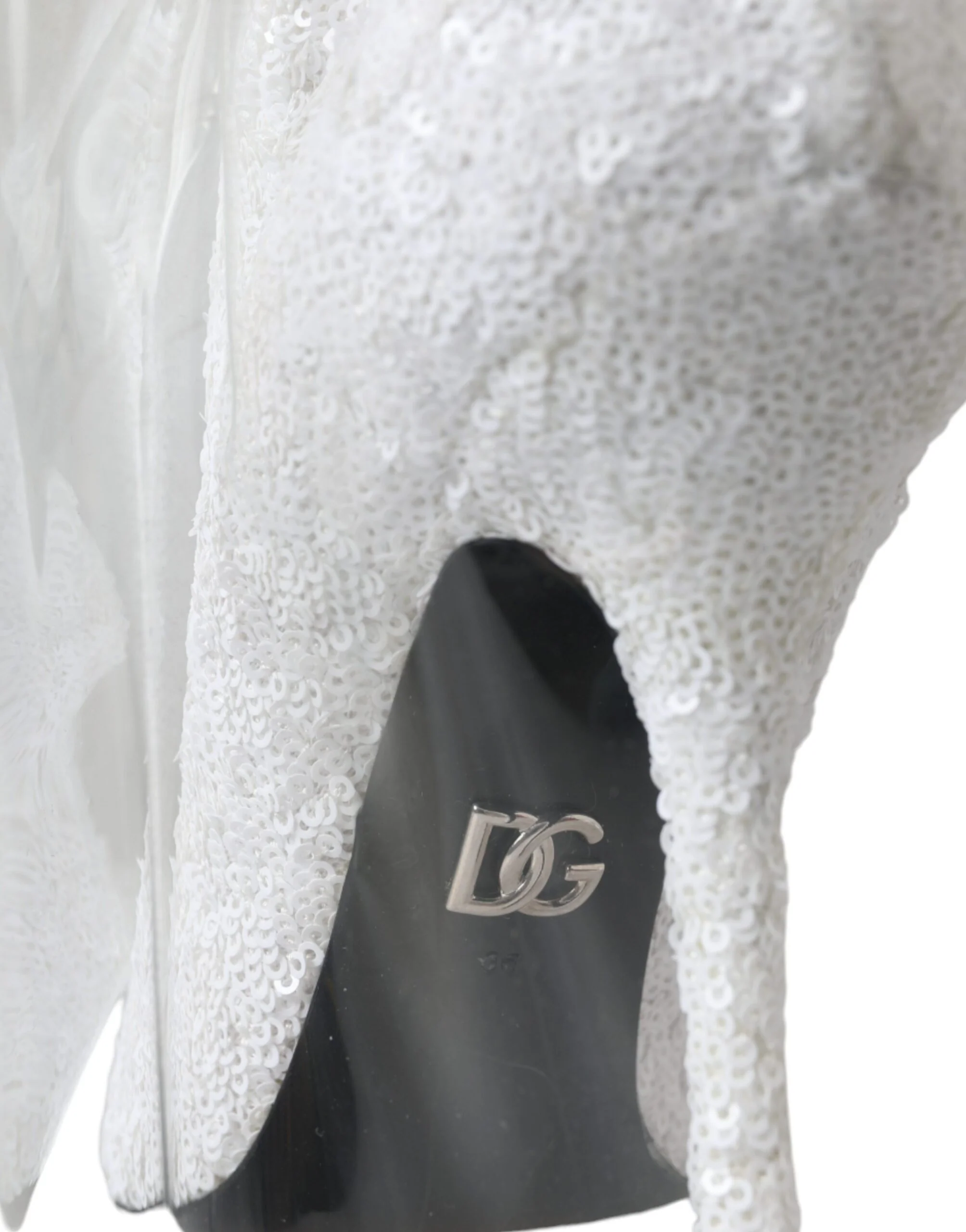 Dolce & Gabbana White Heels Stiletto Knee High Boots Shoes - Image 7