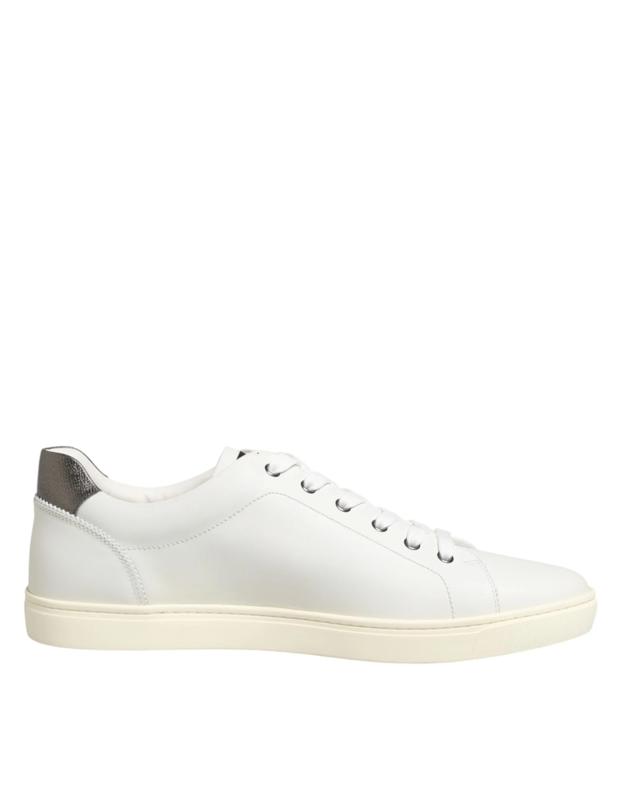 Dolce & Gabbana White Leather Heart Embellished Sneakers - Image 7