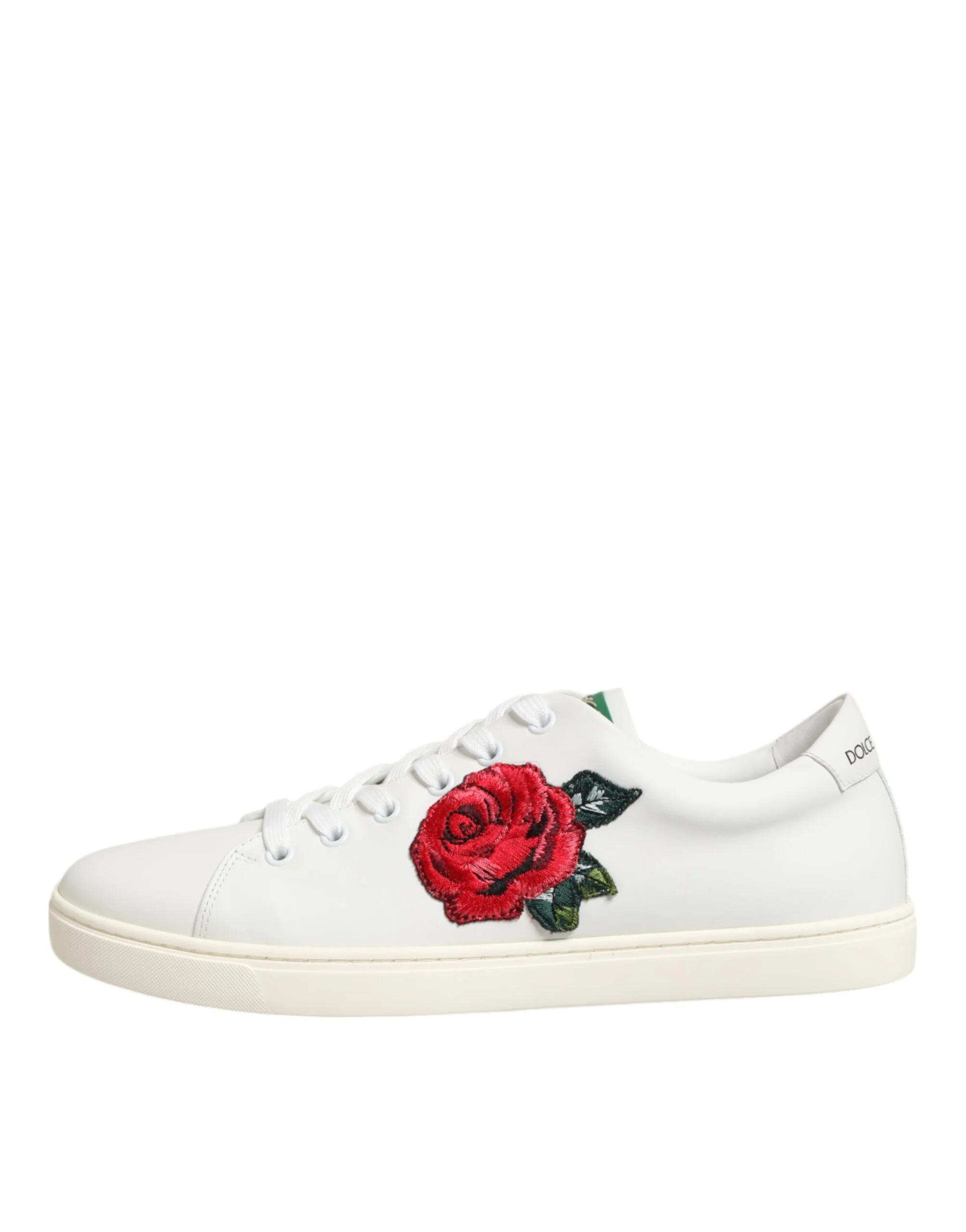 Dolce & Gabbana Rose Embroidery Low-Top Leather Sneakers - Image 2