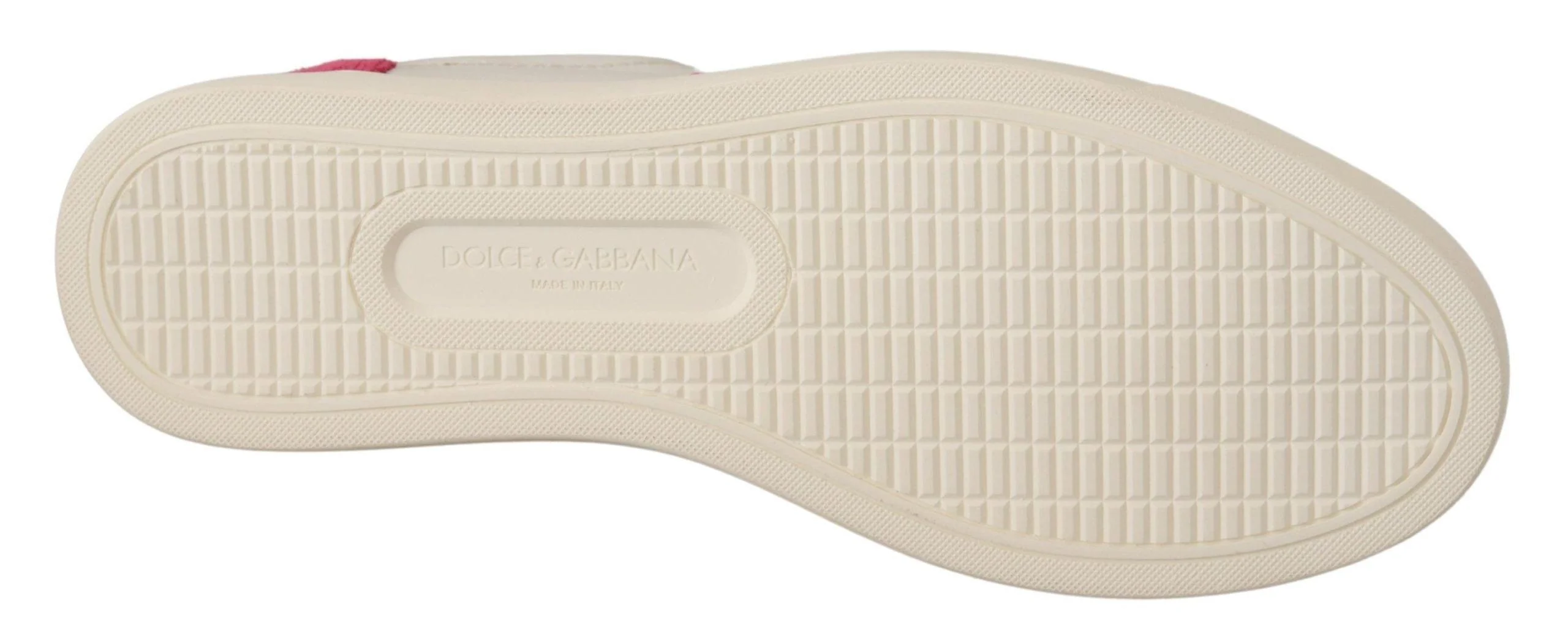 Dolce & Gabbana White Pink Leather Low Top Sneakers Womens Shoes - Image 5