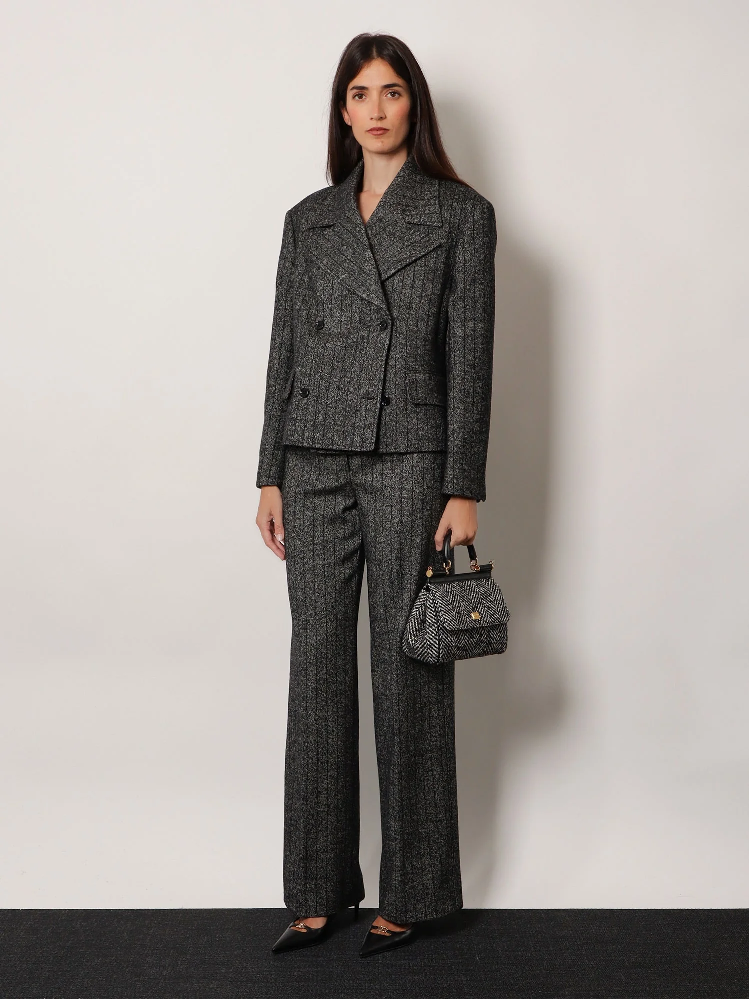 Dolce & Gabbana Wool Blend Striped Double-Breasted Blazer - Image 2
