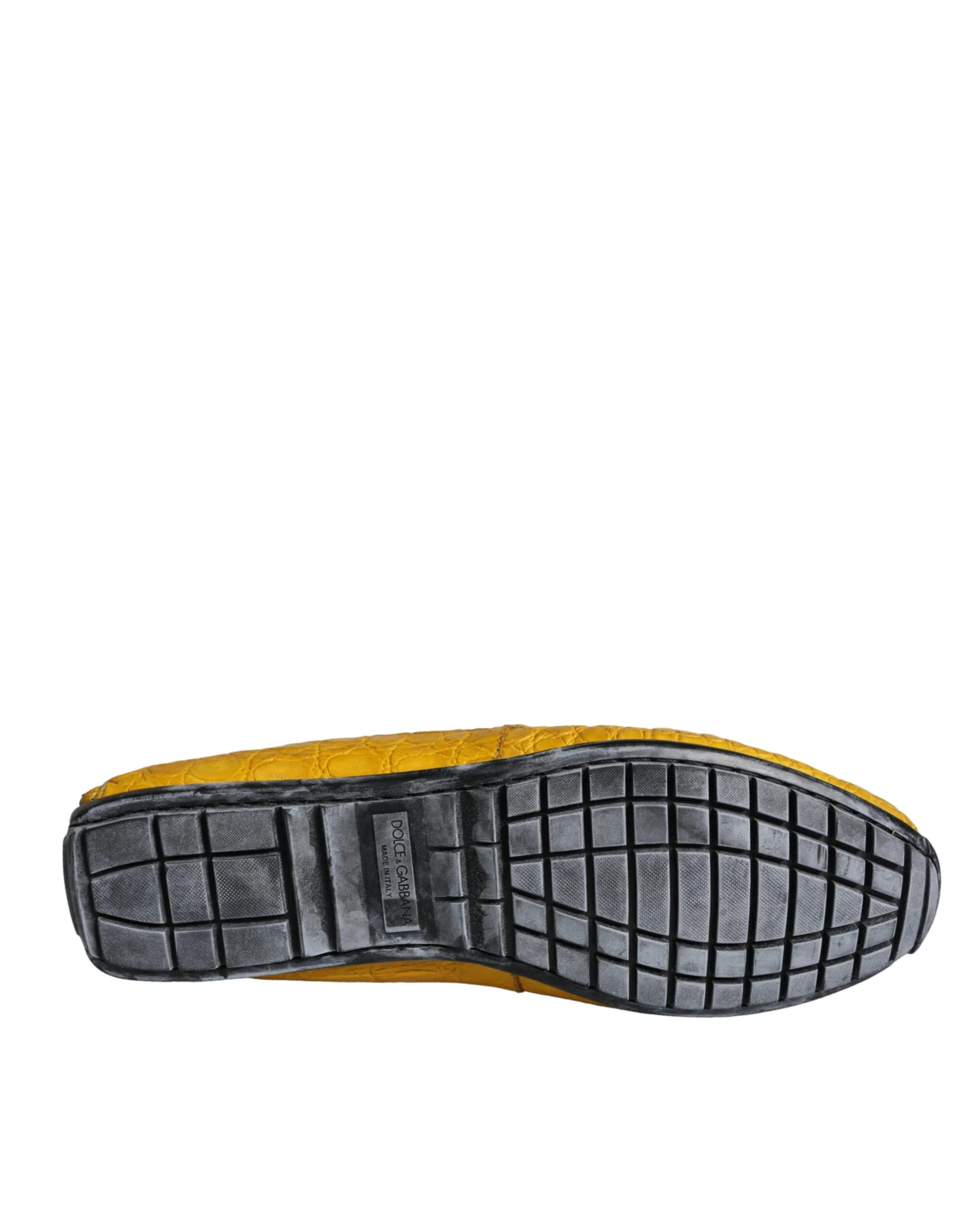 Dolce & Gabbana Yellow Leather Slip Mocassin Loafers Shoes - Image 6