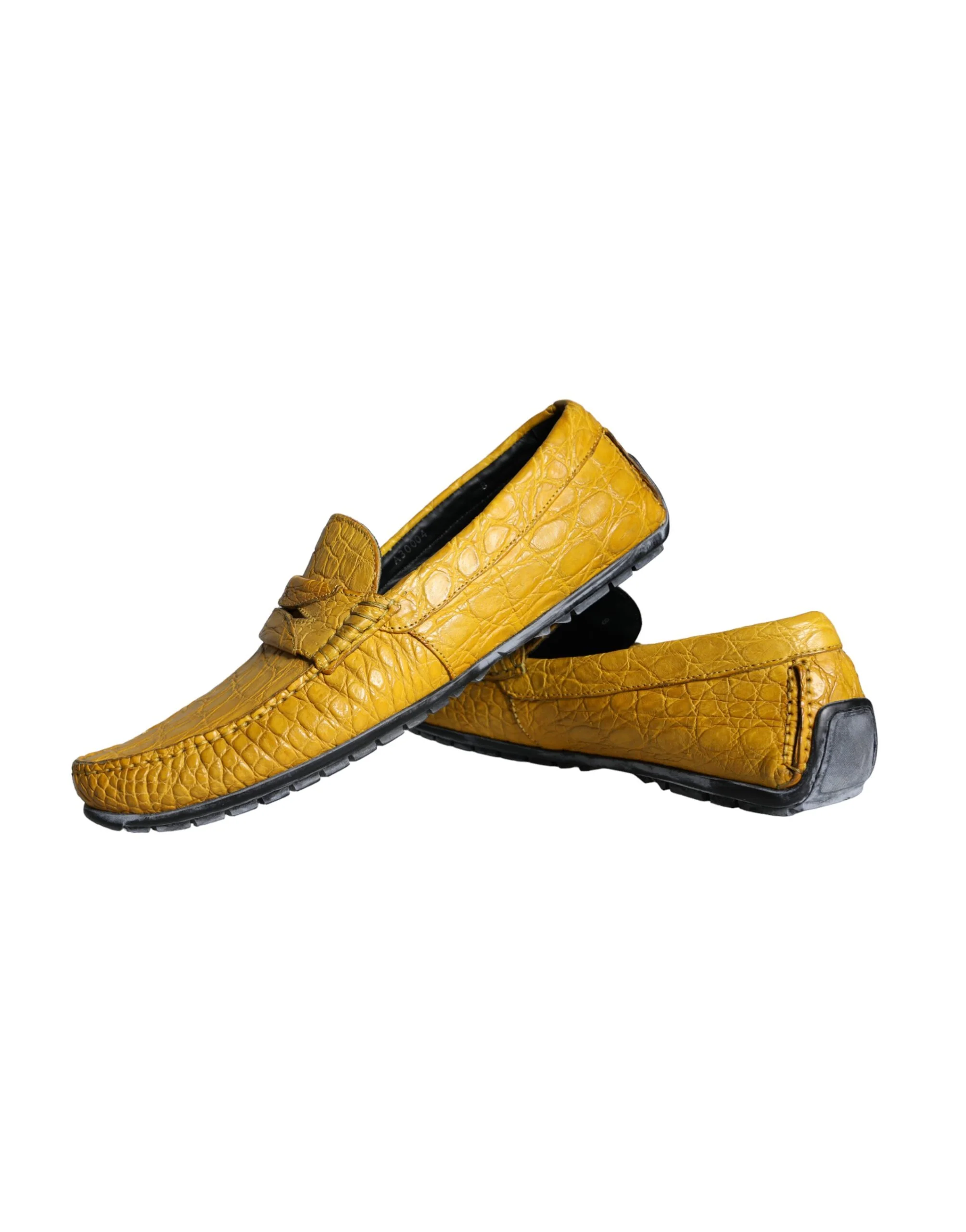 Dolce & Gabbana Yellow Leather Slip Mocassin Loafers Shoes - Image 7