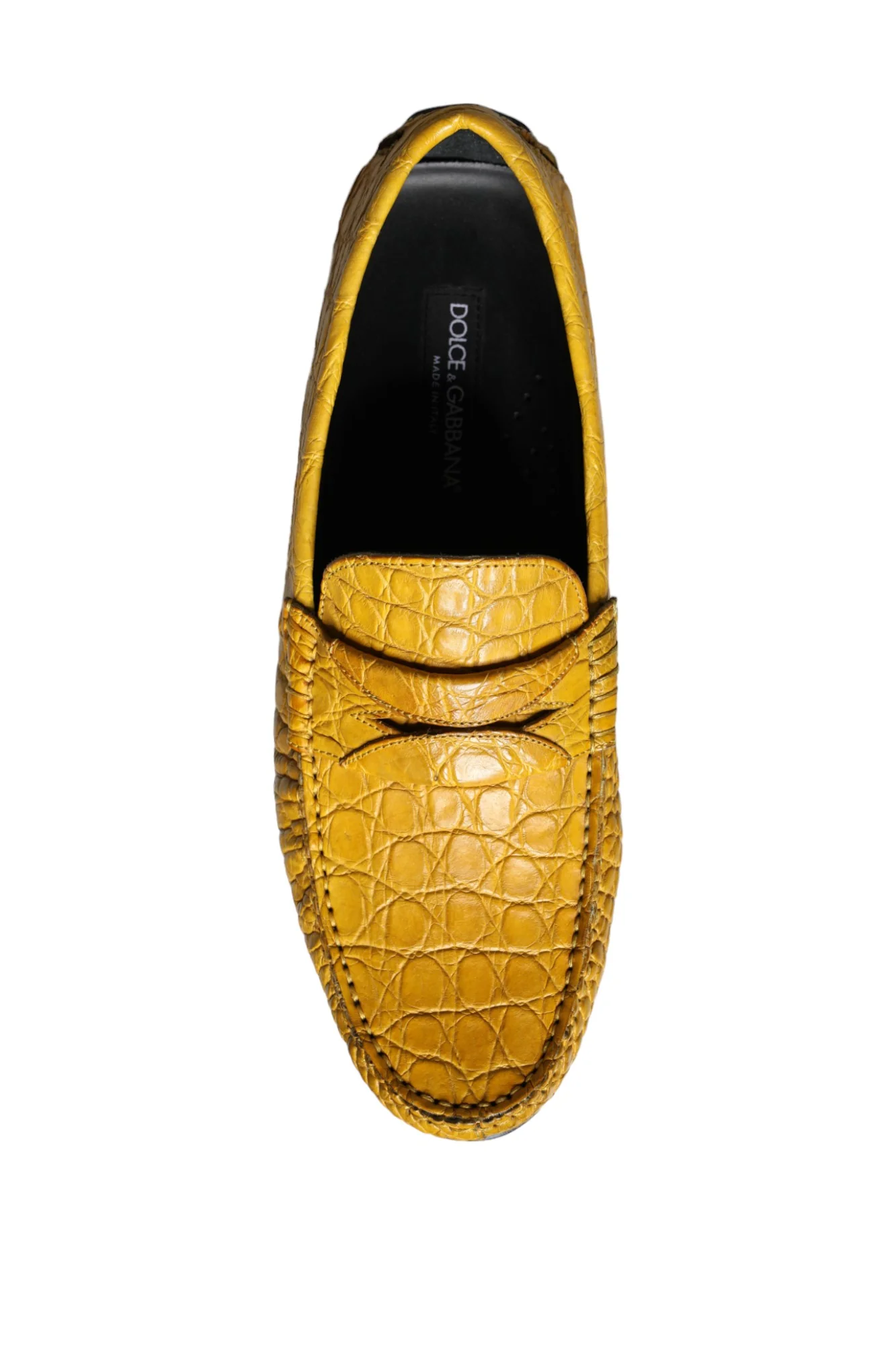 Dolce & Gabbana Yellow Leather Slip Mocassin Loafers Shoes - Image 8