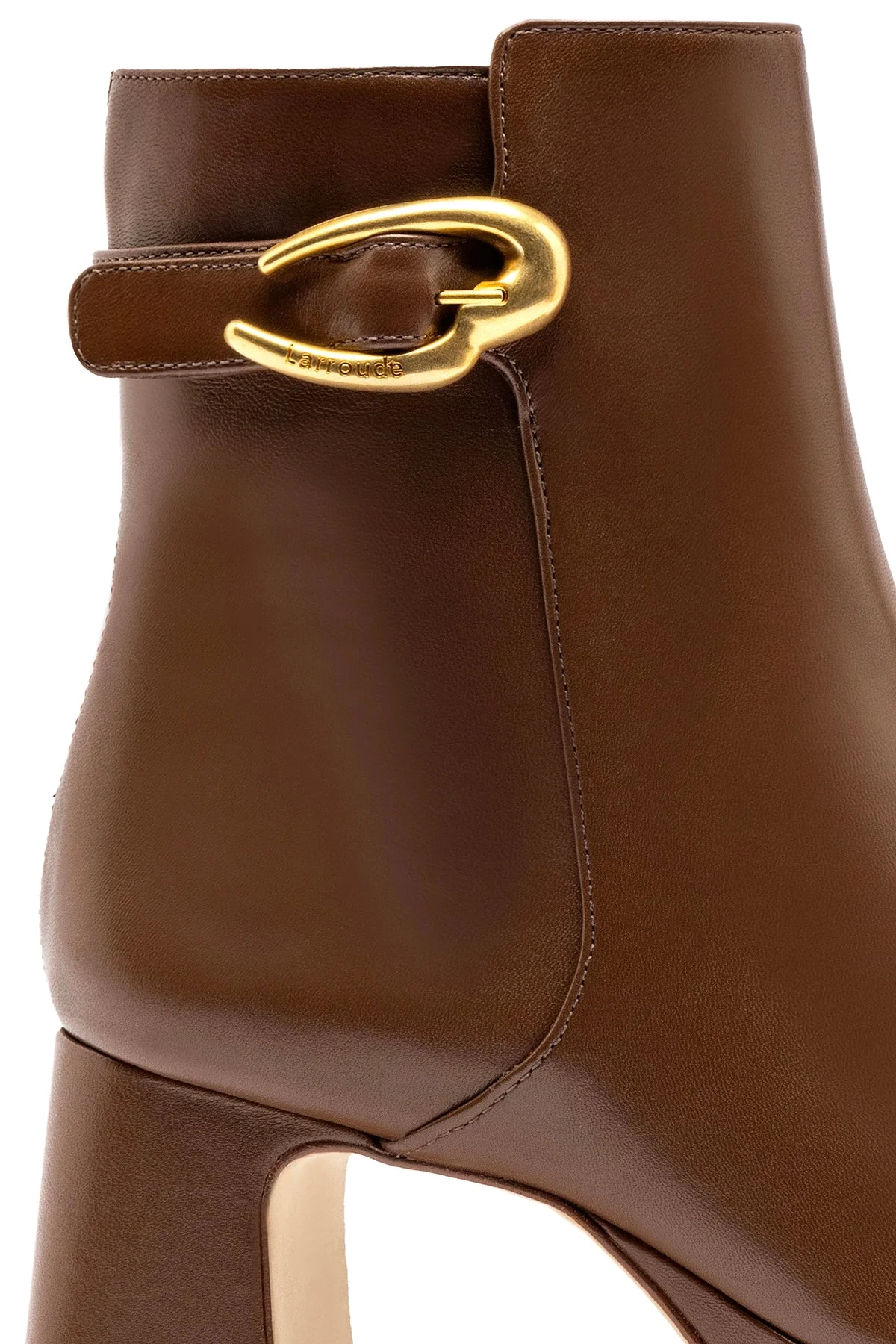 Larroude Dolly Verona Low Boot In Burnt Umber Leather - Image 4