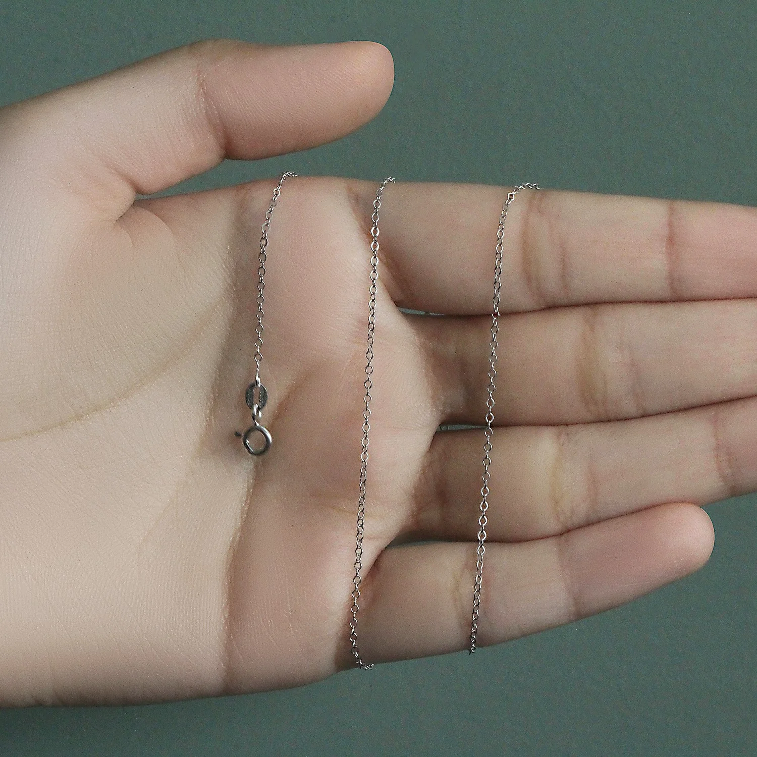 Double Extendable Piatto Chain in 14k White Gold (1.2mm) - Image 6