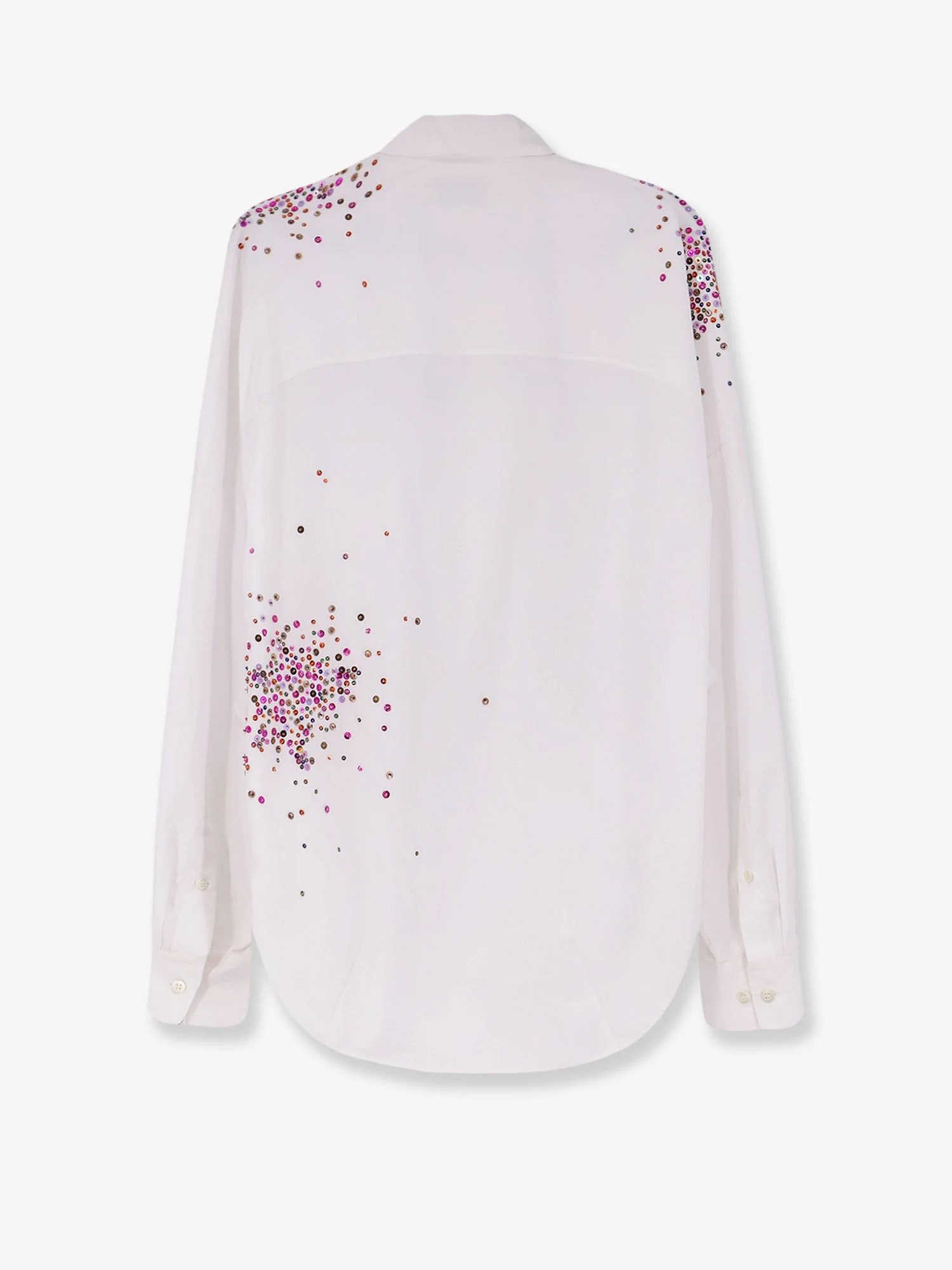 Dries Van Noten Casia Cotton Shirt With Multicolored Sequin Detail - Image 2