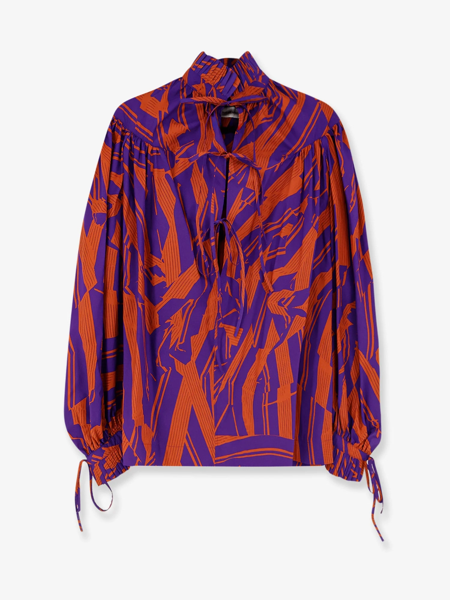 Dries Van Noten Catya Cotton Shirt With Crushed Stripe Print - Image 3