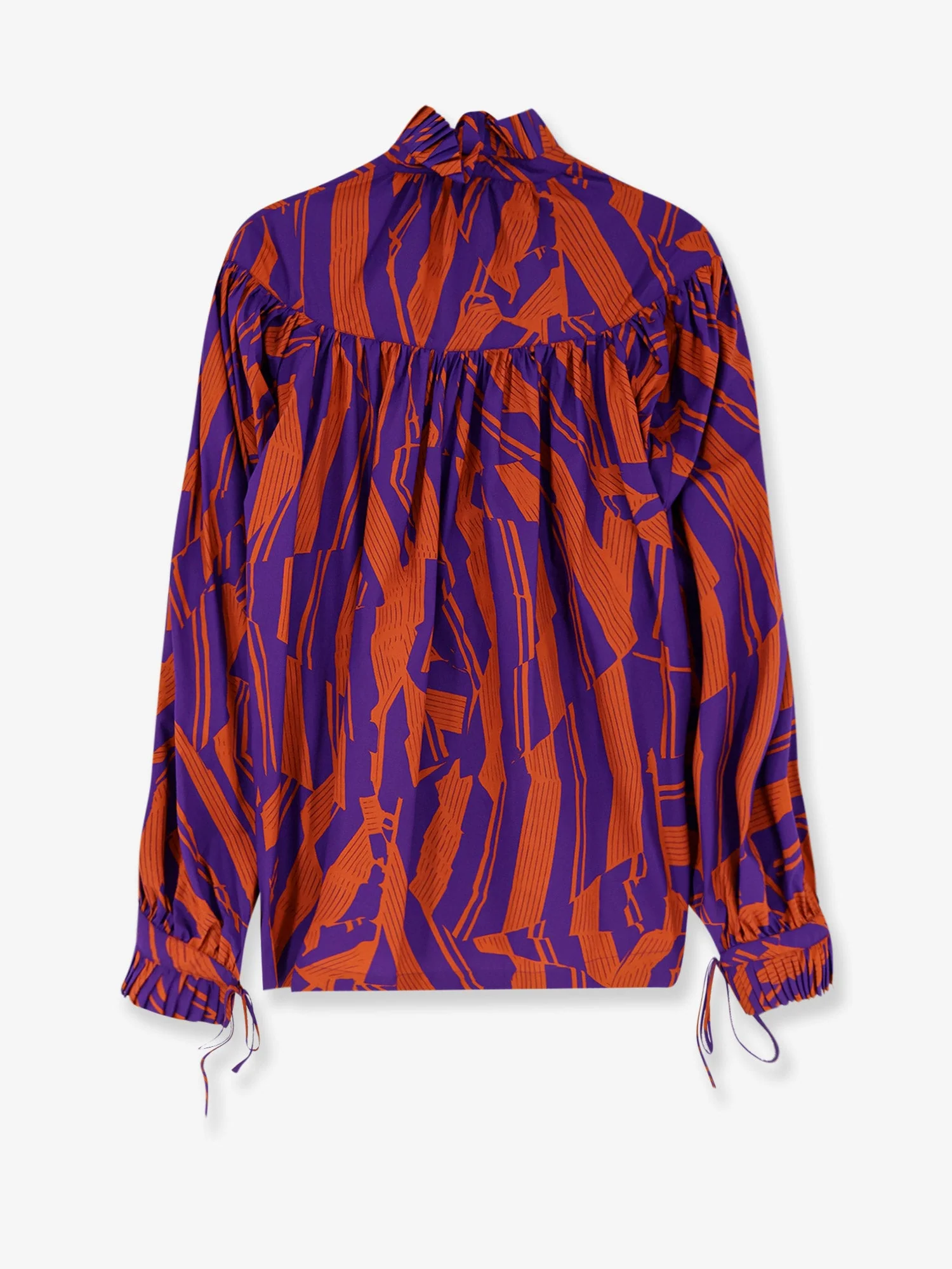 Dries Van Noten Catya Cotton Shirt With Crushed Stripe Print - Image 4