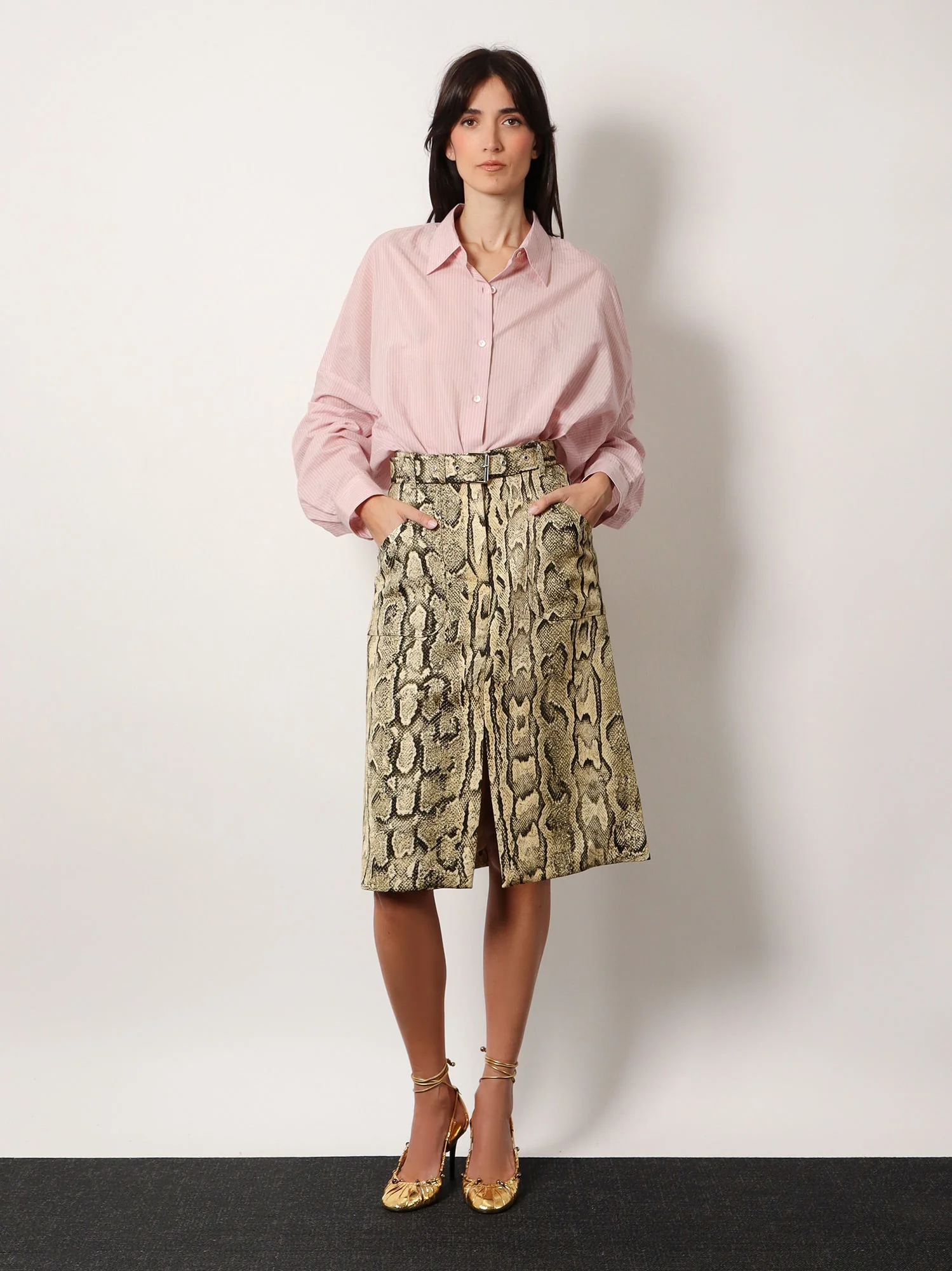 Dries Van Noten Sheraz Viscose And Cotton Skirt With Reptile Print - Image 2