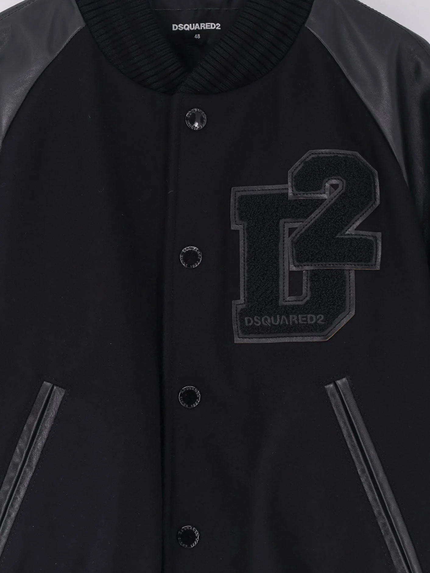 Dsquared2 Wool Jacket With Leather Sleeves - Image 3