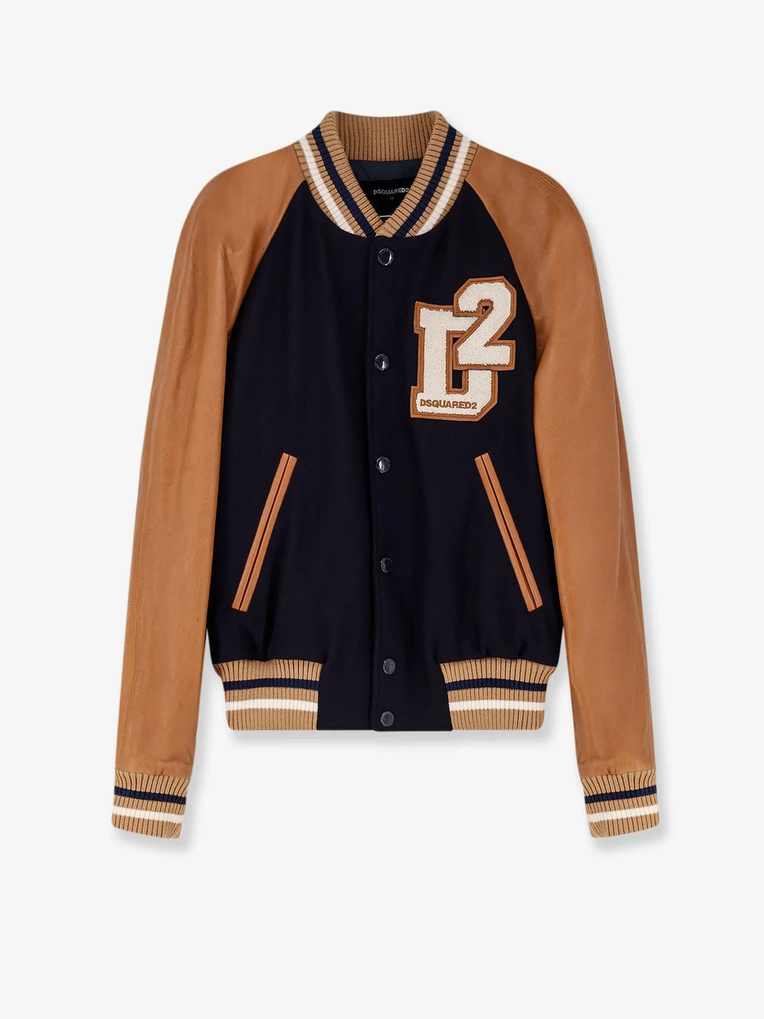 Dsquared2 Wool Jacket With Leather Sleeves - Image 4