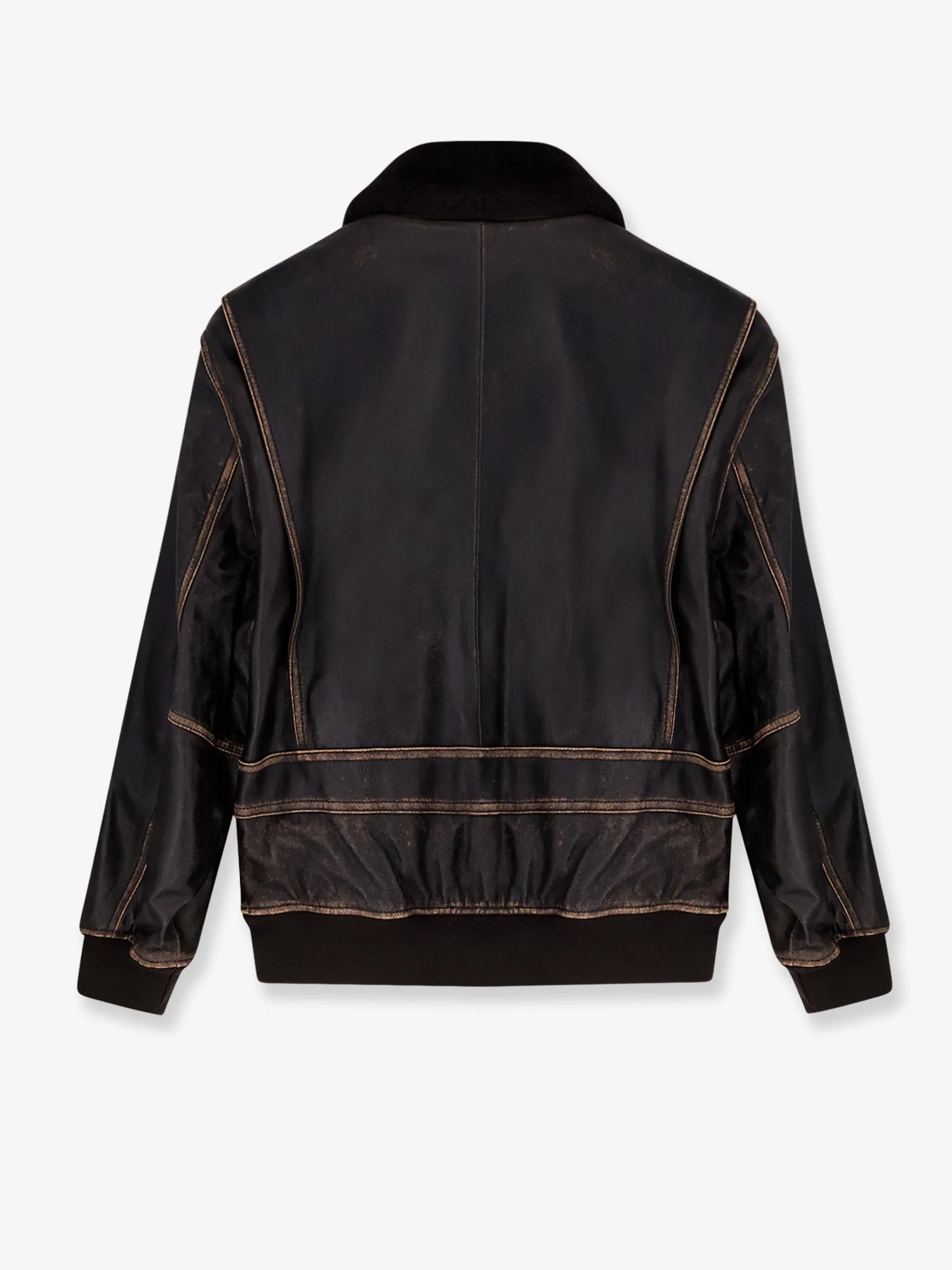 Dunst Leather Jacket With Shearling Collar - Image 2