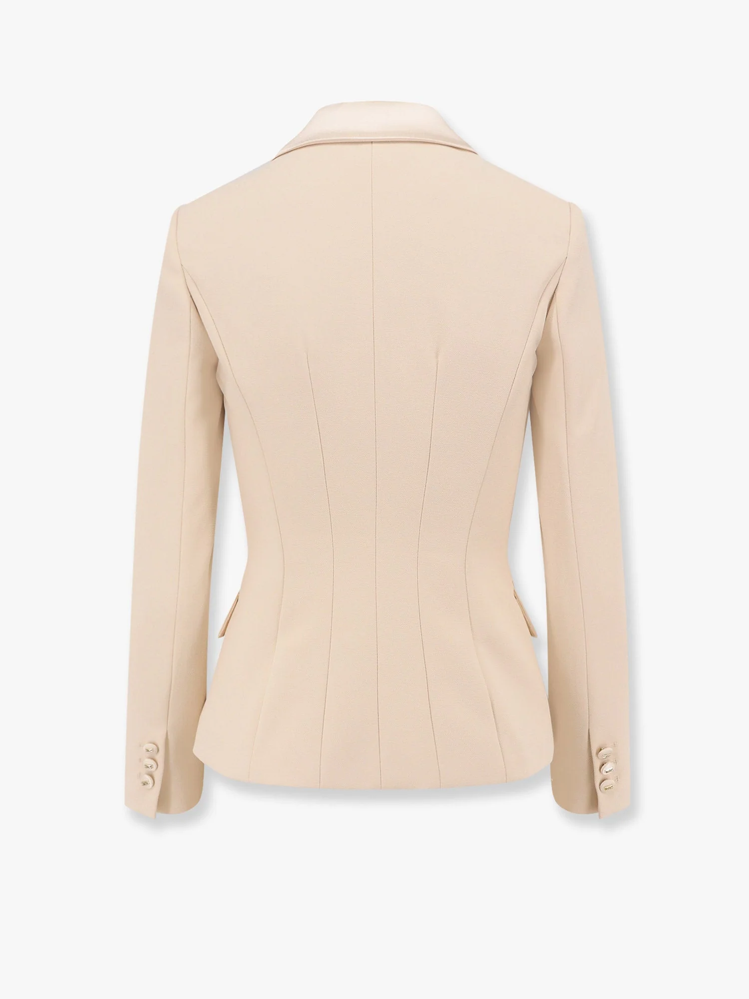 Elisabetta Franchi Essentials Blazer With Shoulder Pads And Covered Buttons - Image 5